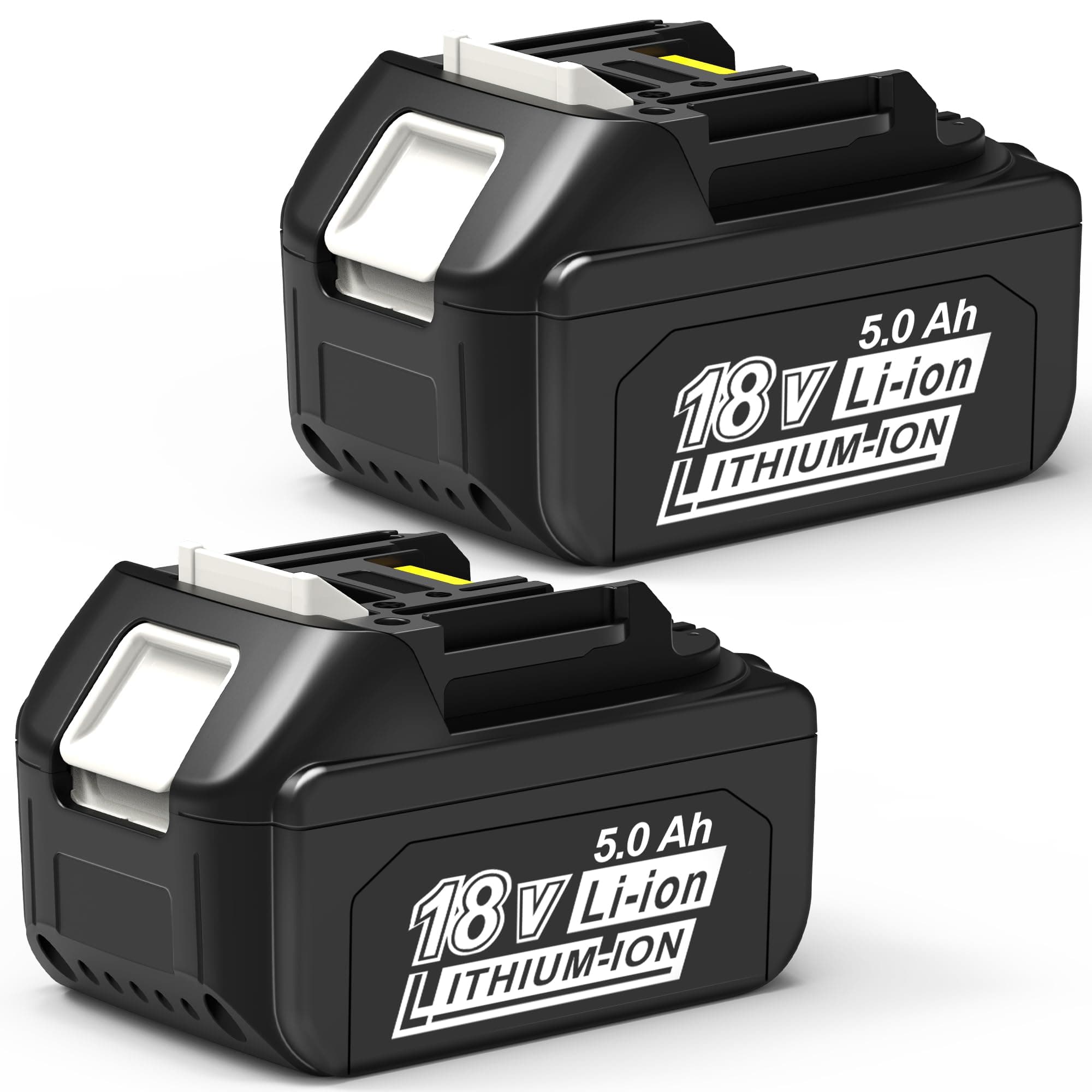 2 Packs 5.0Ah 18V Battery Replacement for Makita 18V Battery BL1850B BL1840B 1860B BL1830B BL1815B Compatible with Makita 18 Volt Cordless Power Tool and Charger
