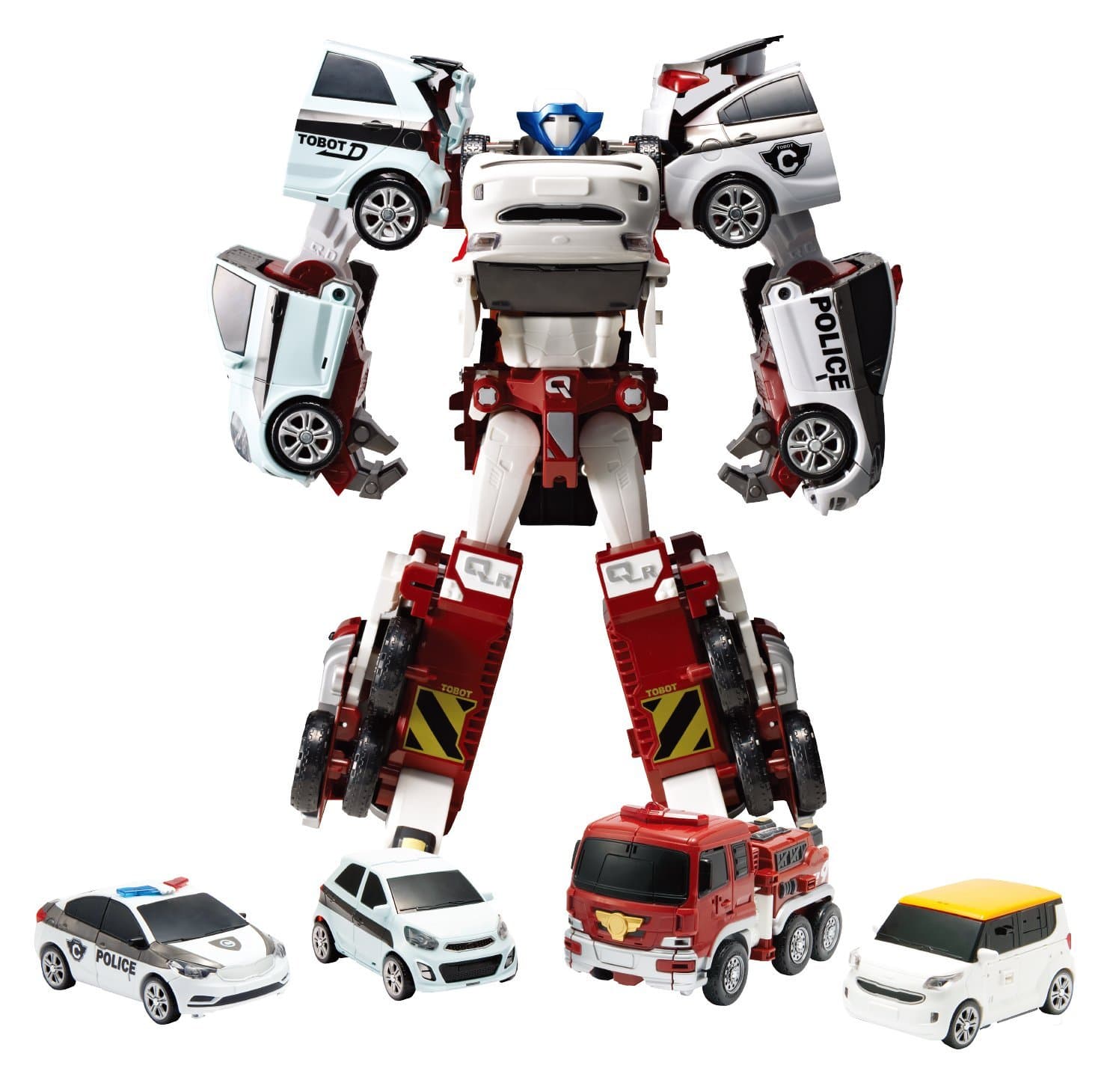 TOBOT Youngtoys Quatran, Car Transforming Robot Car to Robot Animation Character 4 Car Integration Quadrant