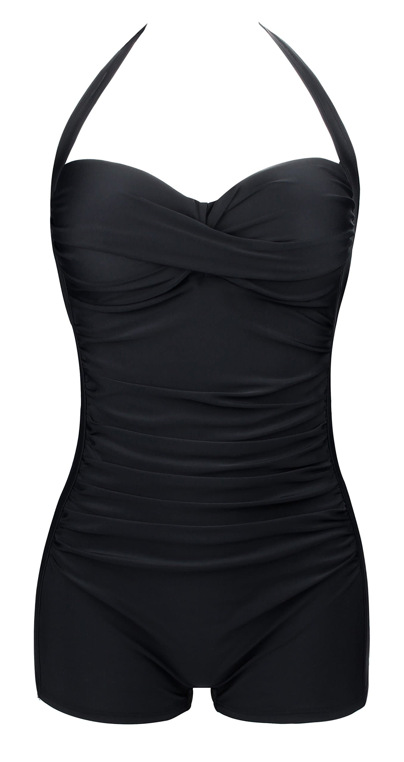 EasyMy Vintage 50s Pin Up Halter One Piece Swimsuit Monokinis