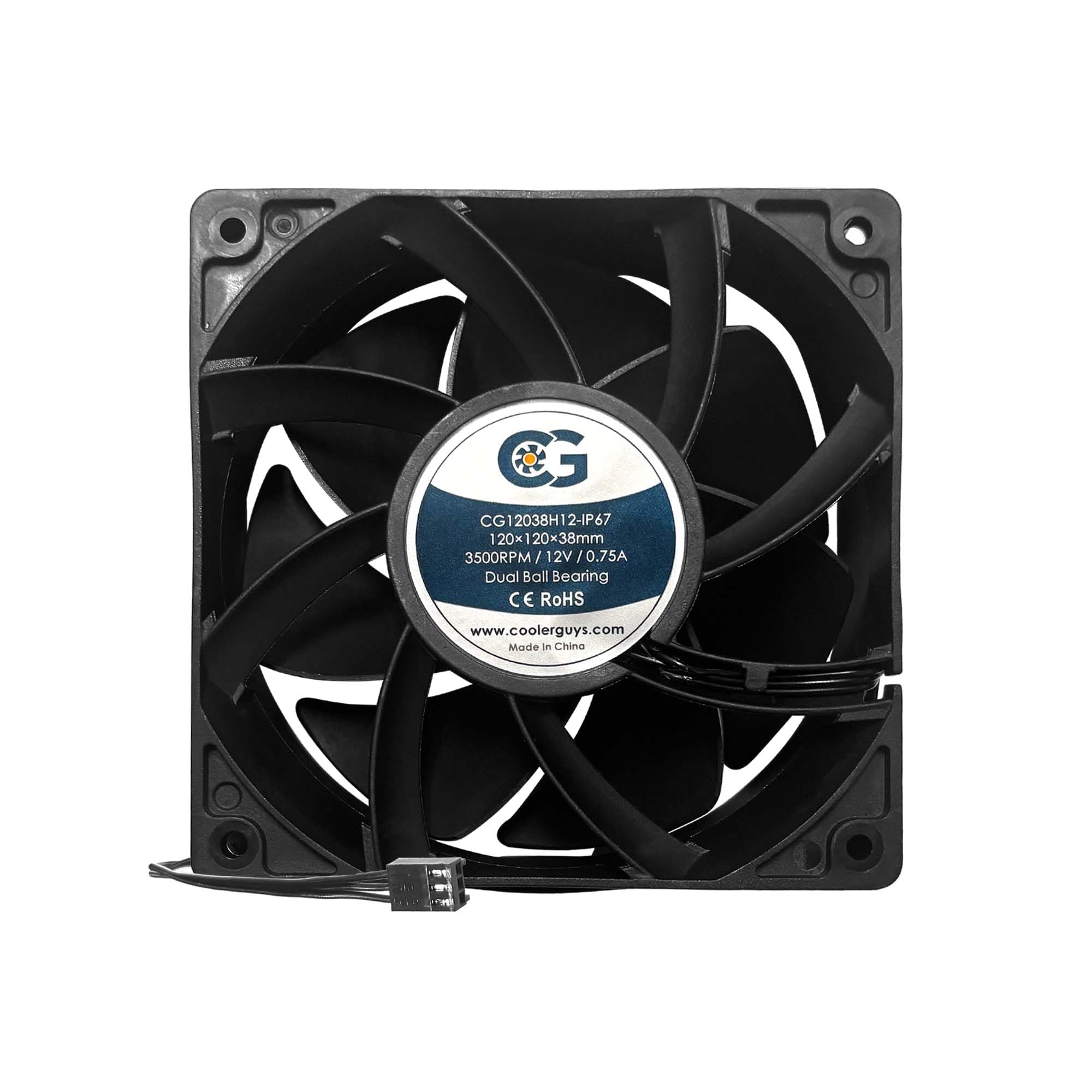 120mm (120 x 120 x 38) High Airflow Waterproof IP67 12V Fan