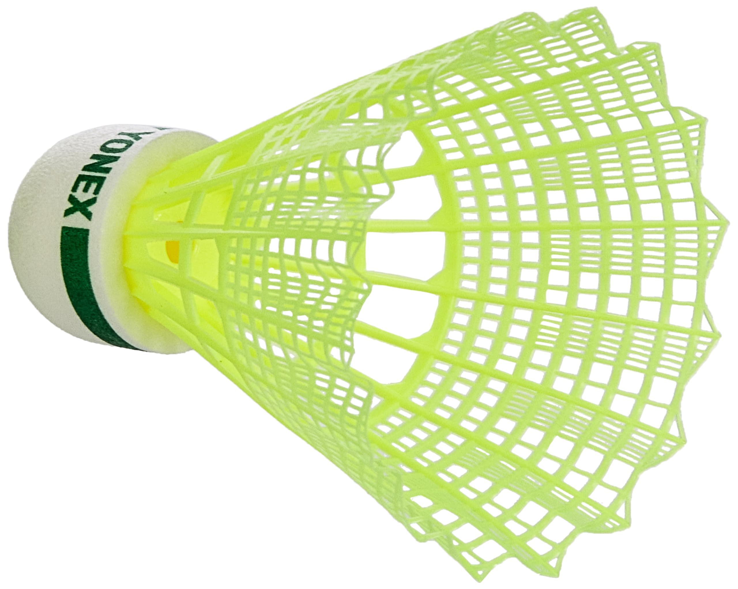 Mavis 10 Nylon Shuttlecock, Yellow, Pack of 6 | Made in Japan (Green Cap)