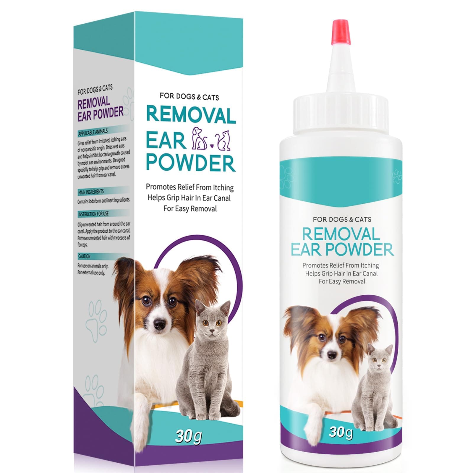 Dog Ear Cleaner - Removal Ear Powder for Pets,Dog Ear Infection Treatment,Supports Infection Prone Ears, Ear Odor in Pets