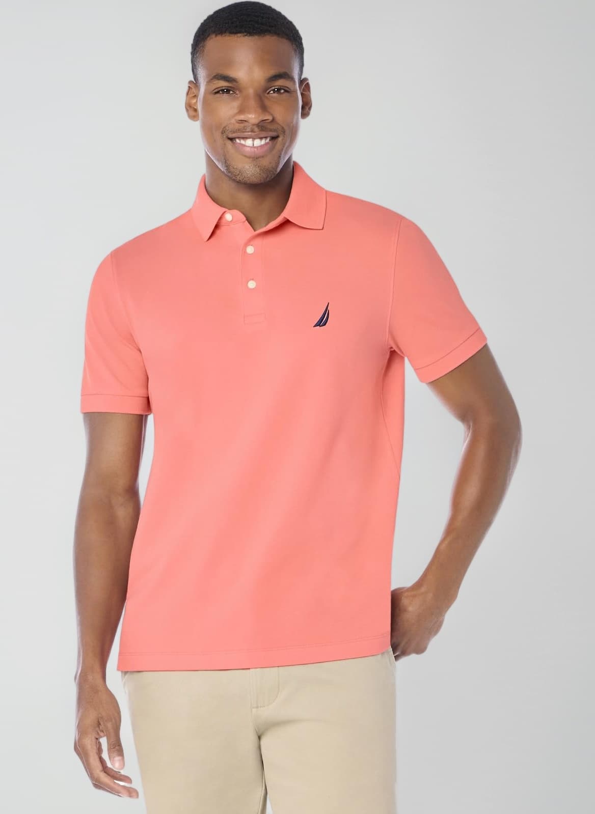Men's Short Sleeve Solid Stretch Cotton Pique Polo Shirt Polo Shirt