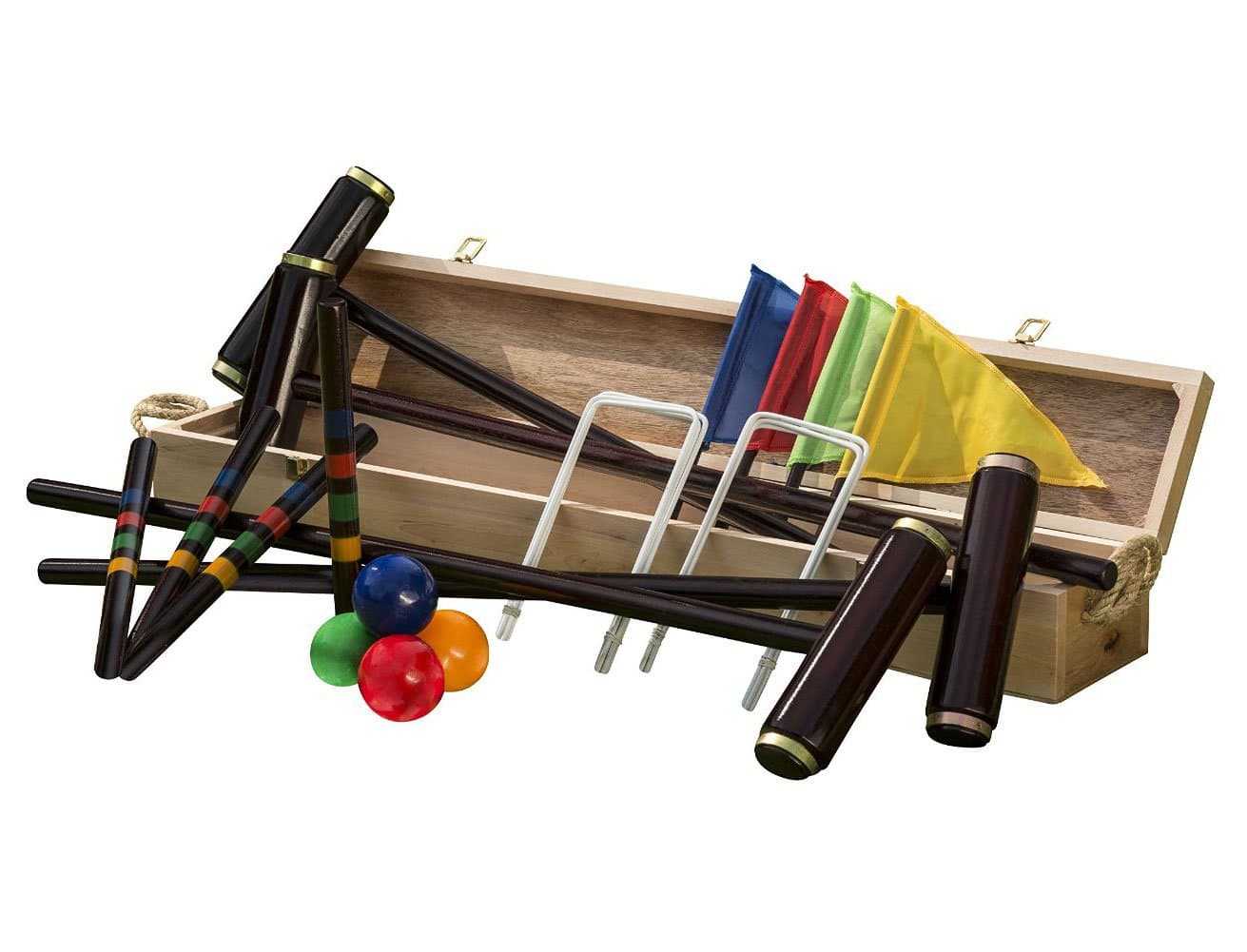 Premium Royal York Wooden Croquet Set – Full-Size Birch Wood Mallets with Brass Rings, Steel Hoops, Sturdy Storage Box, and Trophy – Perfect Outdoor Game for Adults and Garden Parties