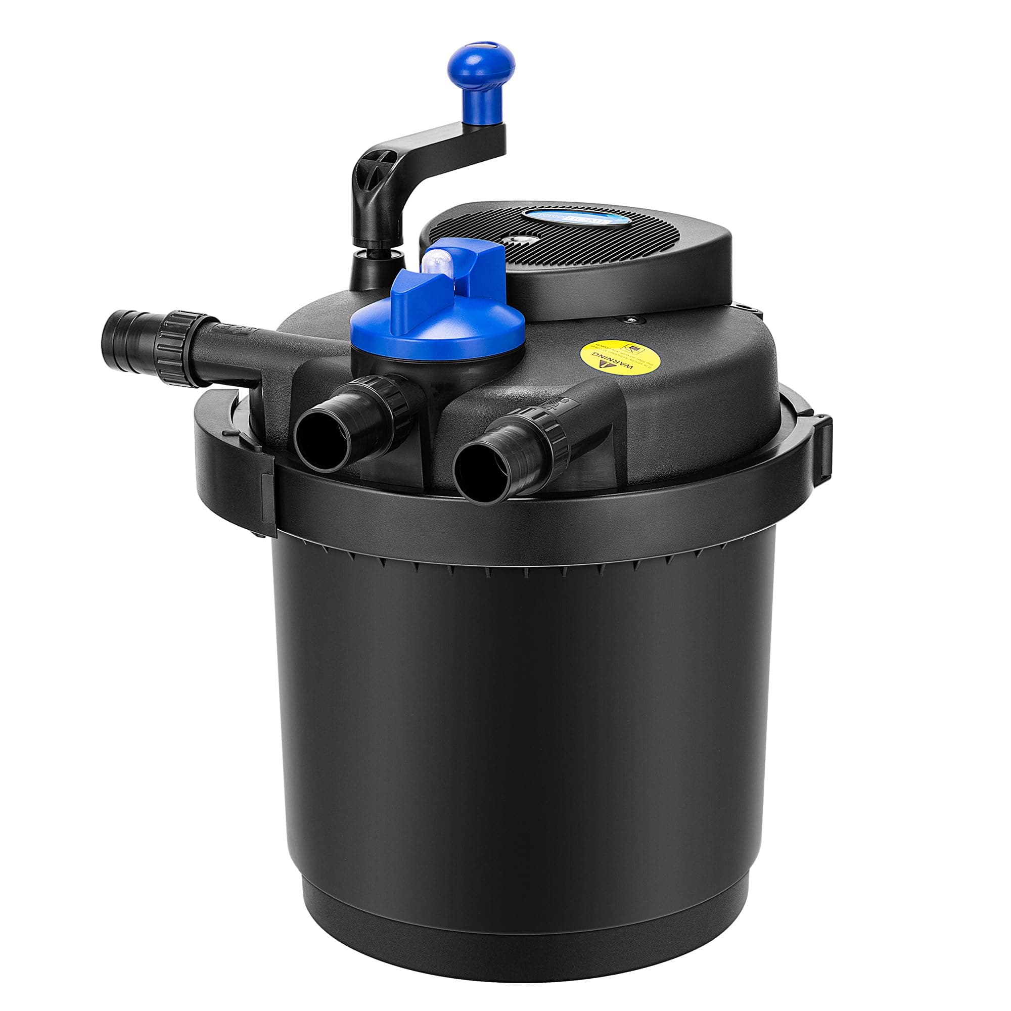 Pressurized Biological Pond Filter with 13-watt Light, 1580 GPH Suitable for Koi Ponds up to 800 Gallons or Ornamental Ponds up to 1600 Gallons