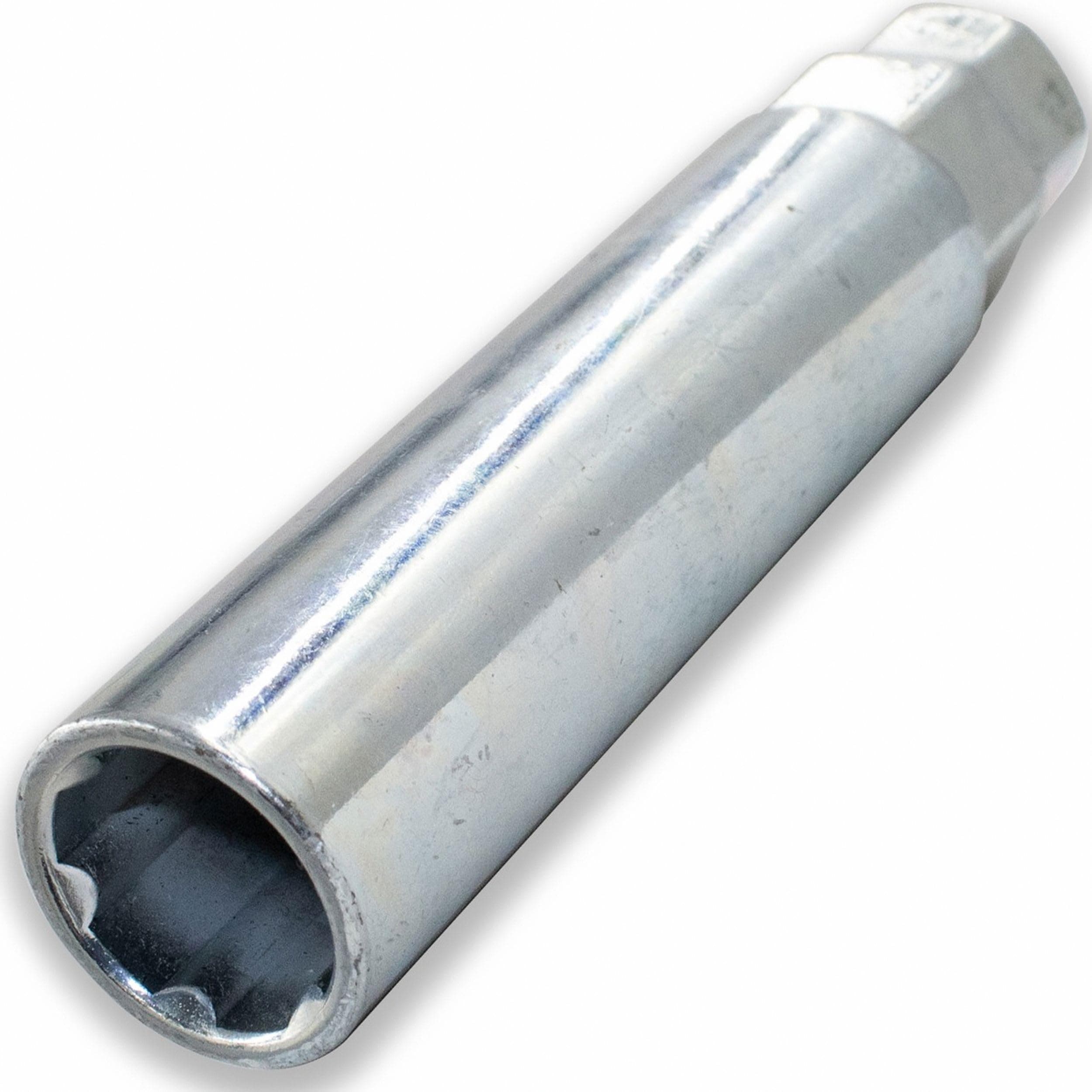 Wheel Accessories Parts 1 Pc Truck 4.60" (116.8mm) Long, 6 Spline Drive Spike Lug Nuts Adapter Key with Bright Zinc Finish. Dual Hex Key 3/4" (19mm) 13/16" (22mm) Hex Drive
