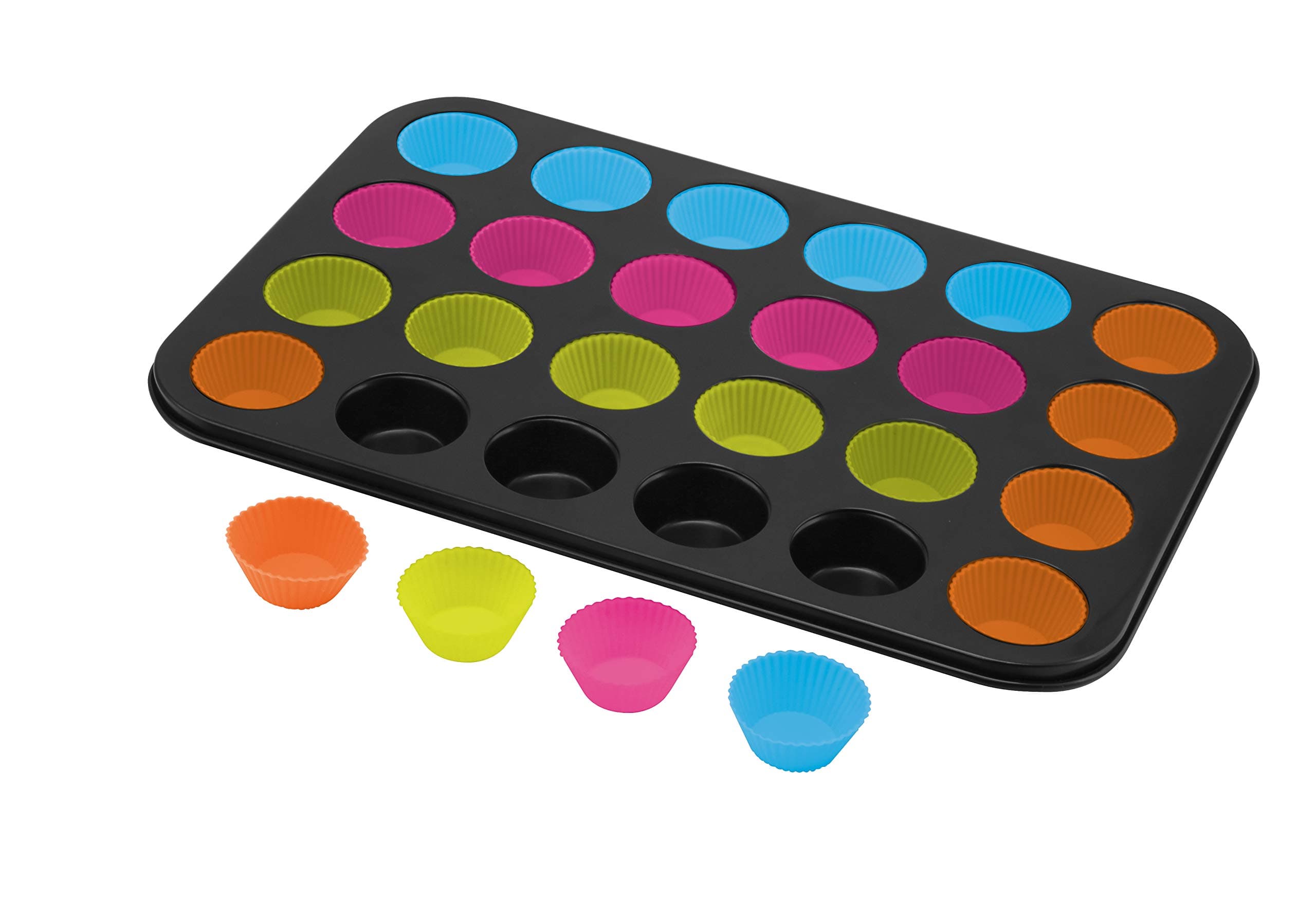 Mini Cupcake Pan with 24 Silicone Cupcake Holders