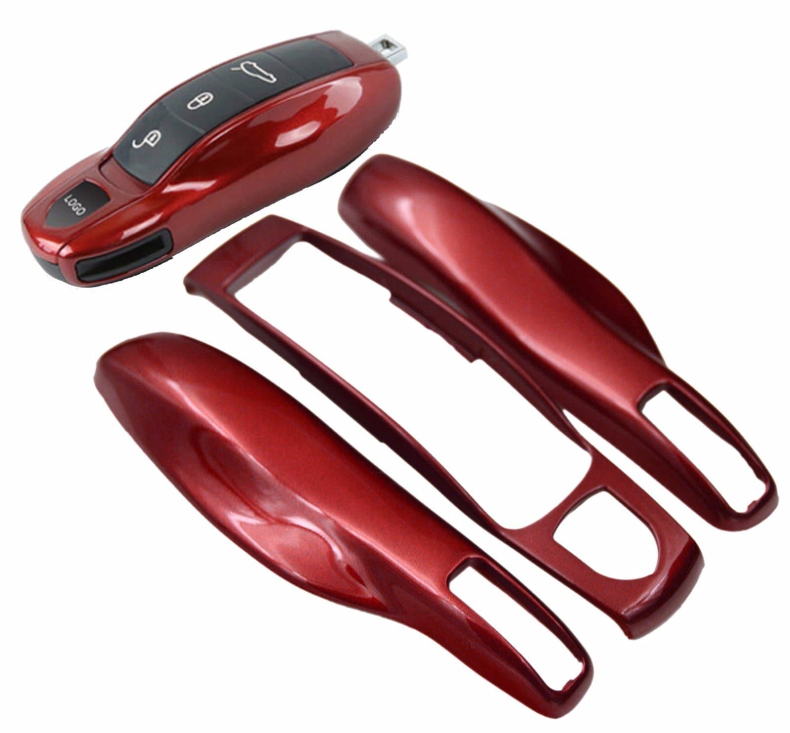 Pearl/Metallic Painted Smart Key Middle + Side Cap Casing Shell Cover Case Decal for Porsche Boxster Turbo Cayenne Panamera Macan Cayman 911 918 996 997 991