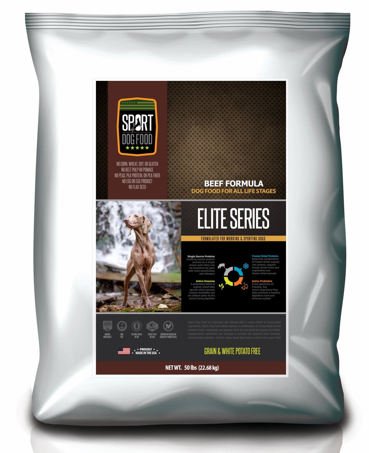 Sportdogfood Elite Grain Free Dog Food, Beef Formula, 50-Pound