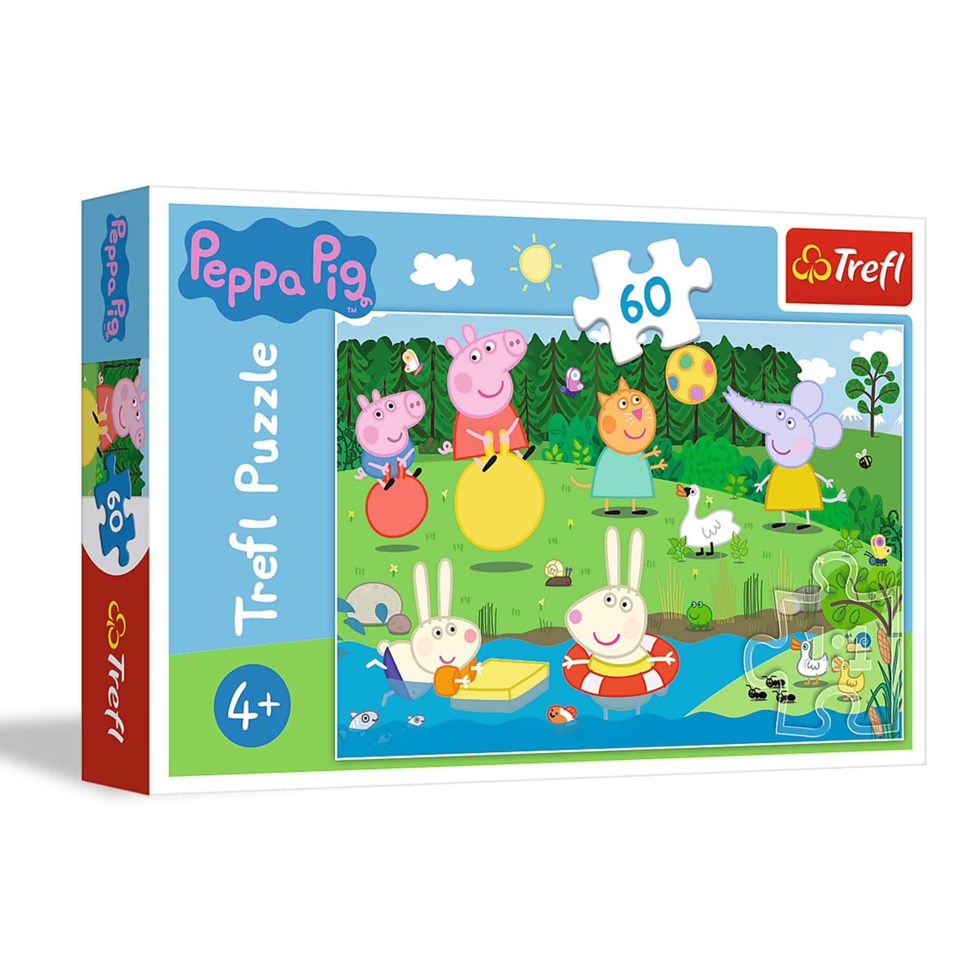 Peppa Pig 60 Piece Jigsaw Puzzles For Kids - Pig Character Puzzle For Children Easy Hold - For Ages 4+