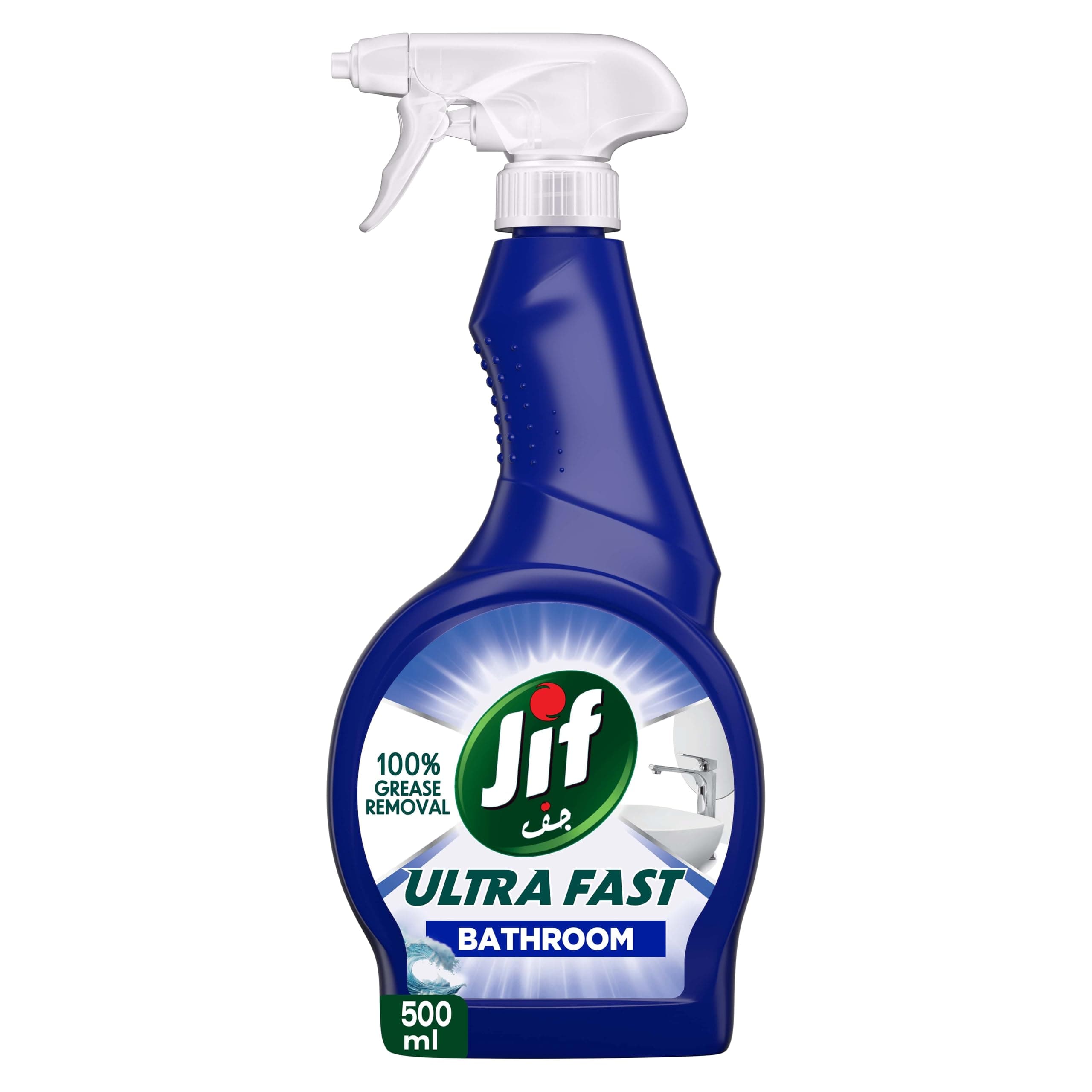 JIF Ultra Fast Cleaner Spray, for Bathroom, 100% soap & limescale removal, 500ml