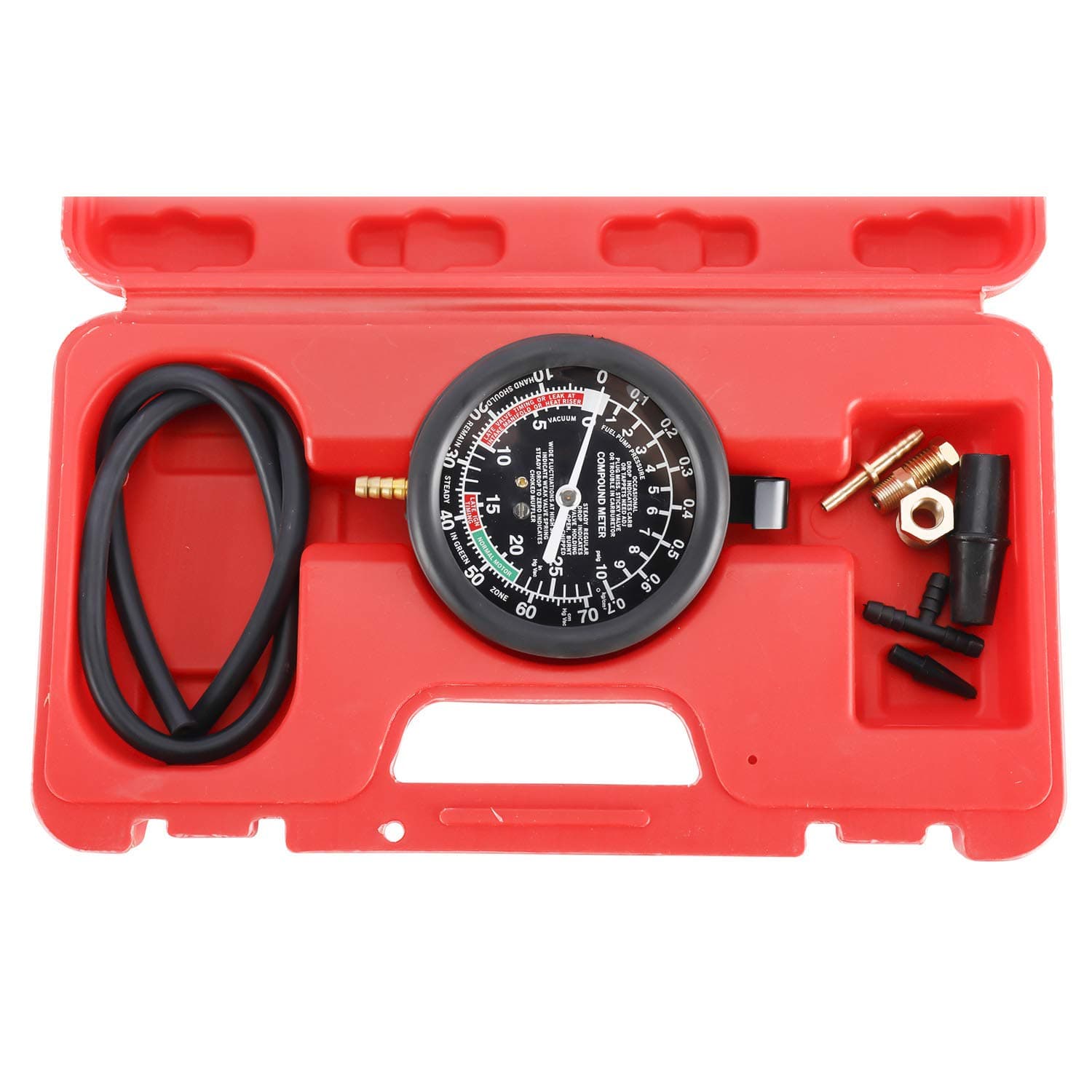 Fuel Pump & Vacuum Tester Gauge Leak Carburetor Pressure Diagnostics Tool Kit