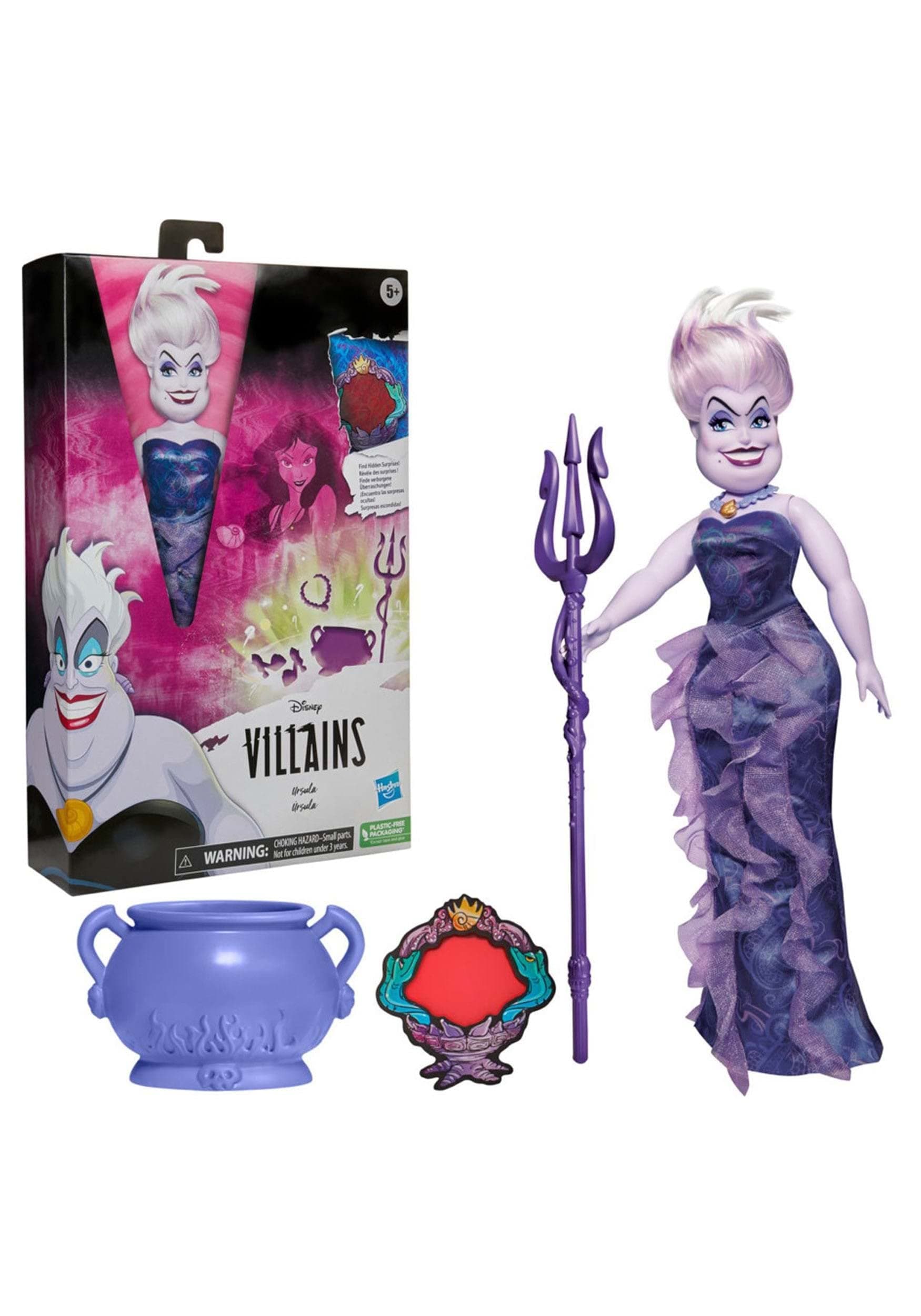 Villains Ursula Fashion Doll, Accessories and Removable Clothes, Disney Villains Toy for Kids 5 Years Old and Up