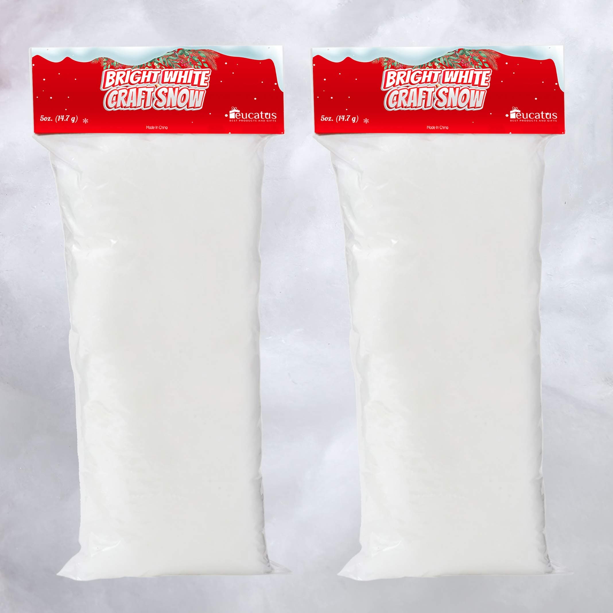 Eucatus 2 Pack Fake Snow Fluff Sheet – 30 sqft Fluffy Cotton-Like Christmas Snow for Mantle, Tabletop, Winter Village, Tree Base & Nativity Display Decoration