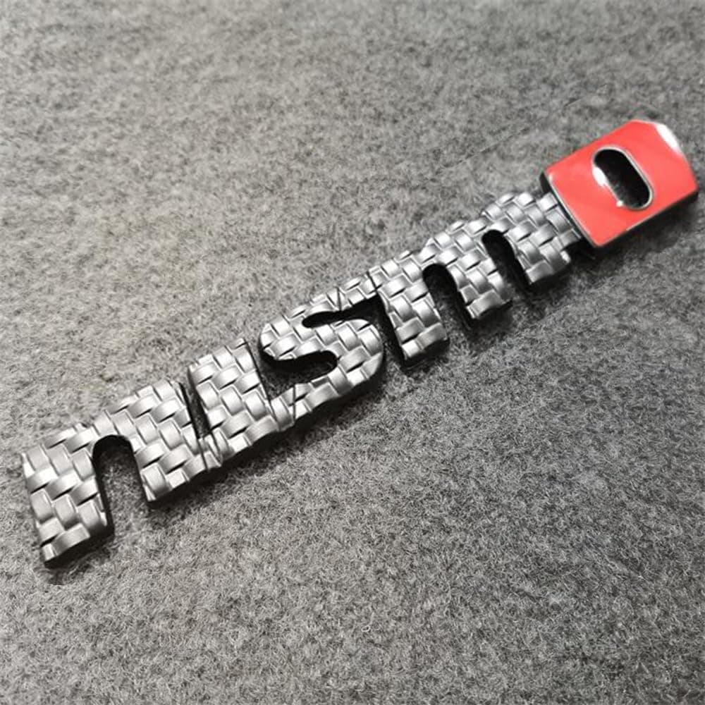 3D Metal Car Letter Fender Emblem Side Rear Tail Trunk Decals Emblem Badge Sticker Decal Styling Auto Accessories Compatible with Nissan Nismo (Black Red - Carbon Fiber Style)