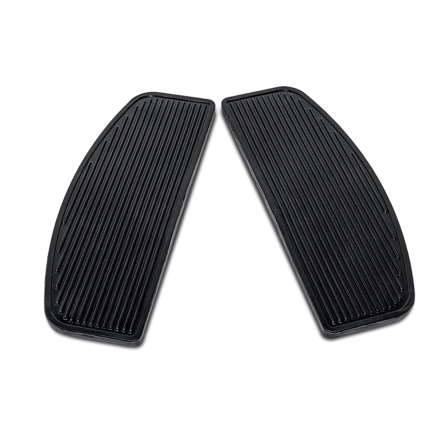 Senkauto Black Front Rubber Rider Insert Floorboard Footboards Foot Peg Boards For Harley Touring Electra Road King Glide