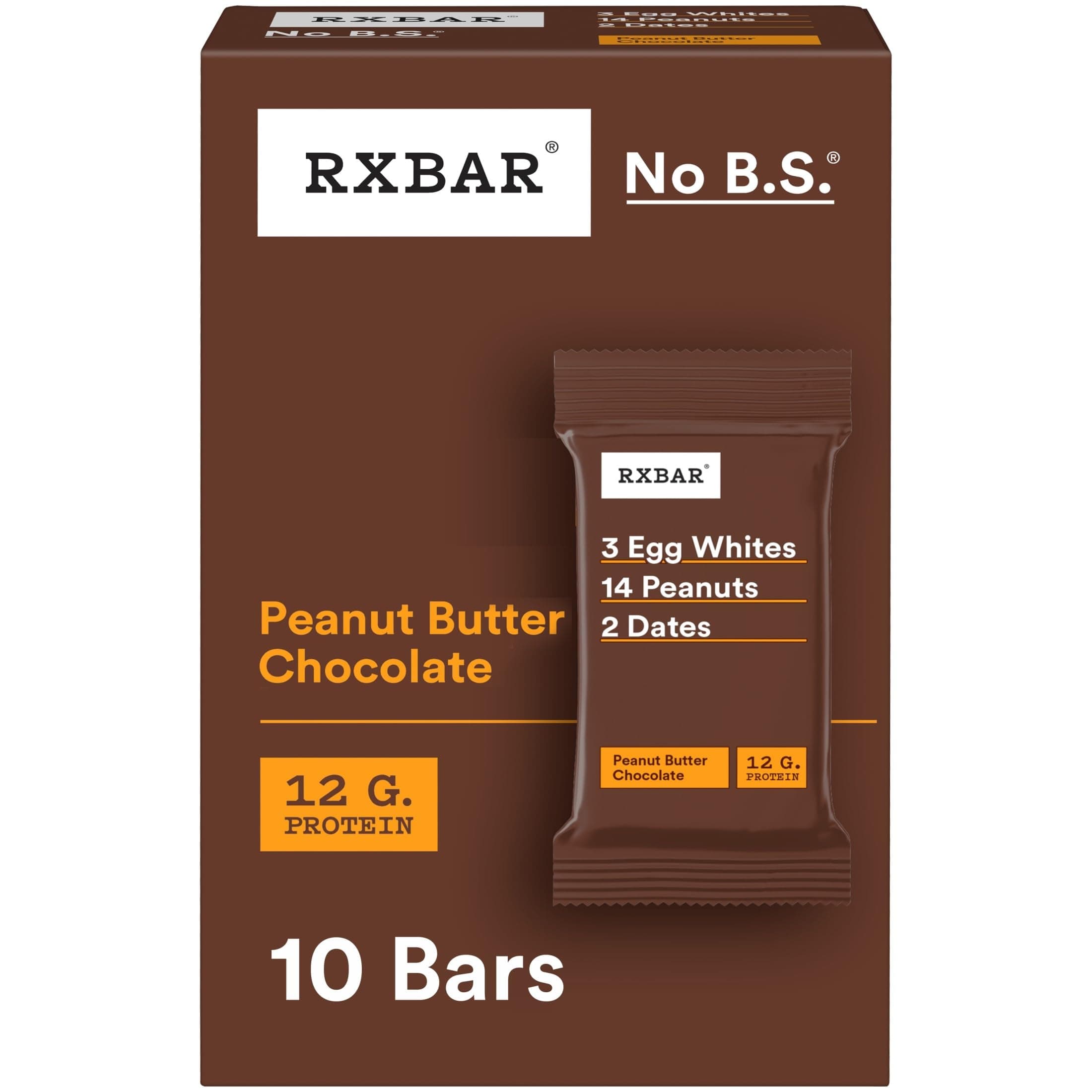 Protein Bars, Protein Snack, Snack Bars, Peanut Butter Chocolate, 18.3oz Box (10 Count)