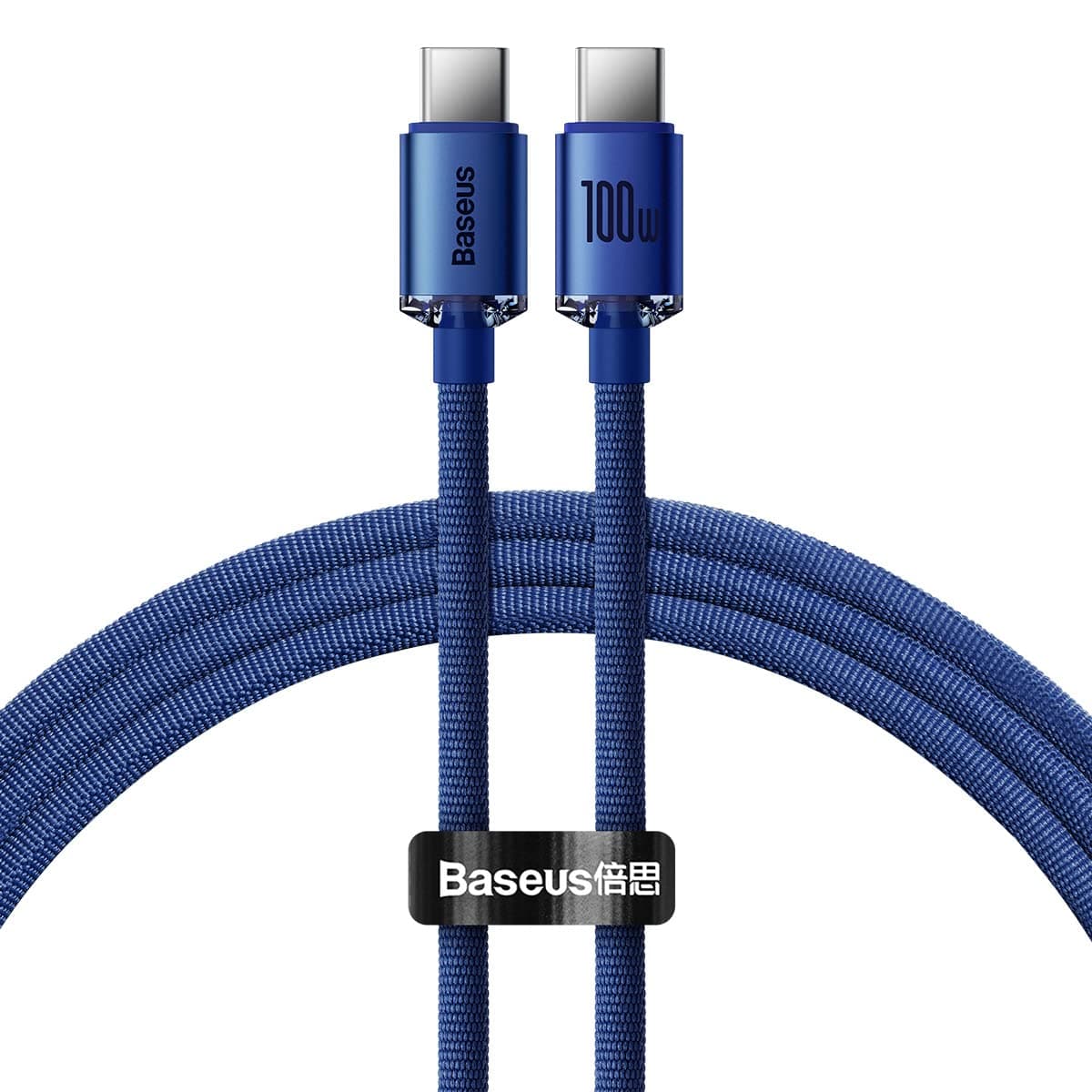 Baseus PD 100W USB C to USB C Cable, Braided Fabric Fast Charger and High-Speed 480Mbps Data Transfer Cable for iPhone 15/Pro/Plus/Pro Max, MacBook Pro, iPad Pro/Air/Mini, Samsung S23+/S22 (1.2M) Blue