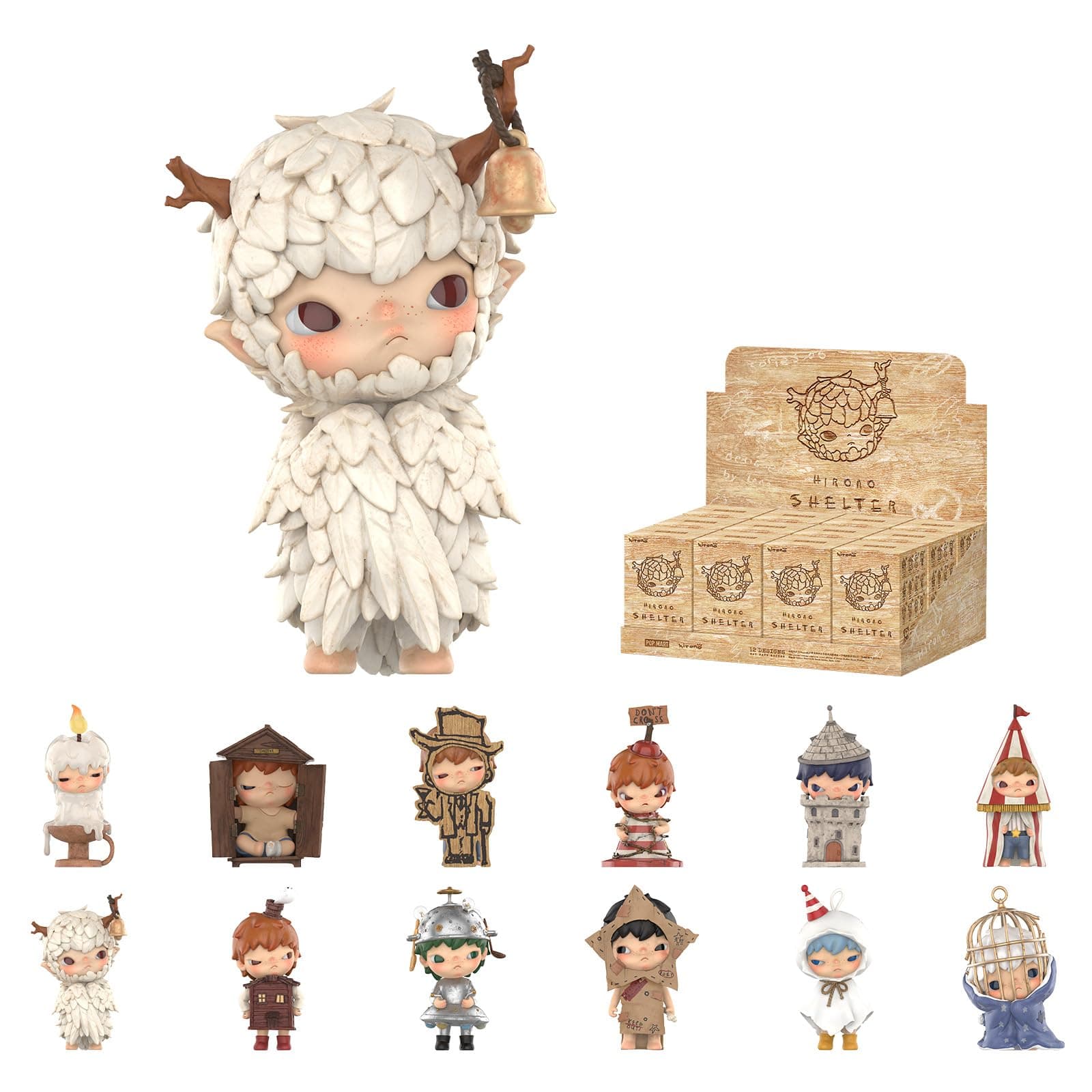 POP MART 12 Pieces HIRONO Shelter Series Figures Blind Box Figures Random Design Action Figures Collectible Toys Home Decoration Holiday Birthday Gifts for Boys Girls Full Set