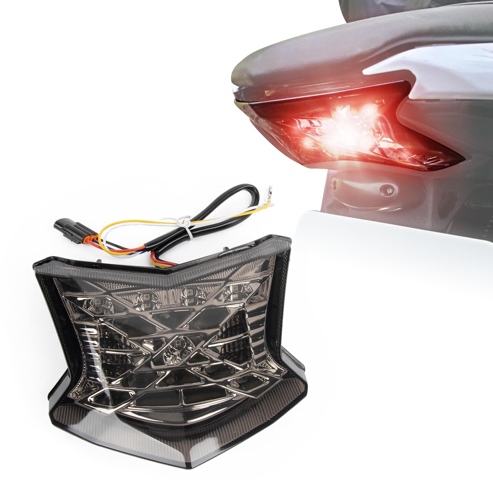 Motorcycle Tail Light Integrated Led - PSLER Turn Signal Lights for Motorcycles Compatible with Z900 Z900se 2017-2024,Z650 650 ABS 650R EX650 ER6F 2017-2019,ZH2 2020-2024 Accessories,Smoke Lens