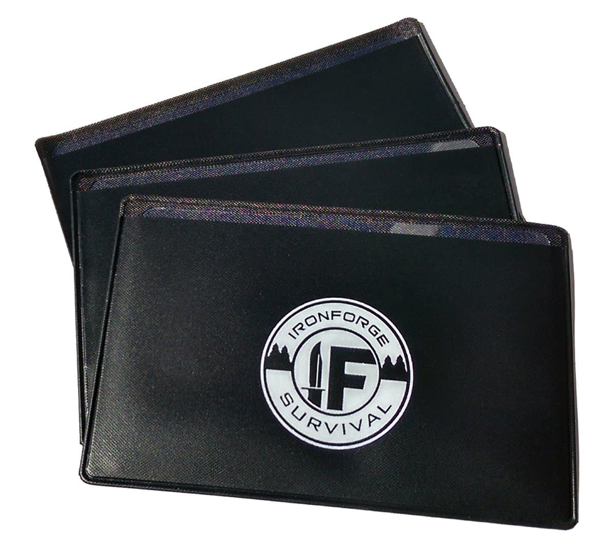 3-Pack Credit Card Size Fresnel Lens 3x Magnifier - Black - by IronForge Survival (IFS)