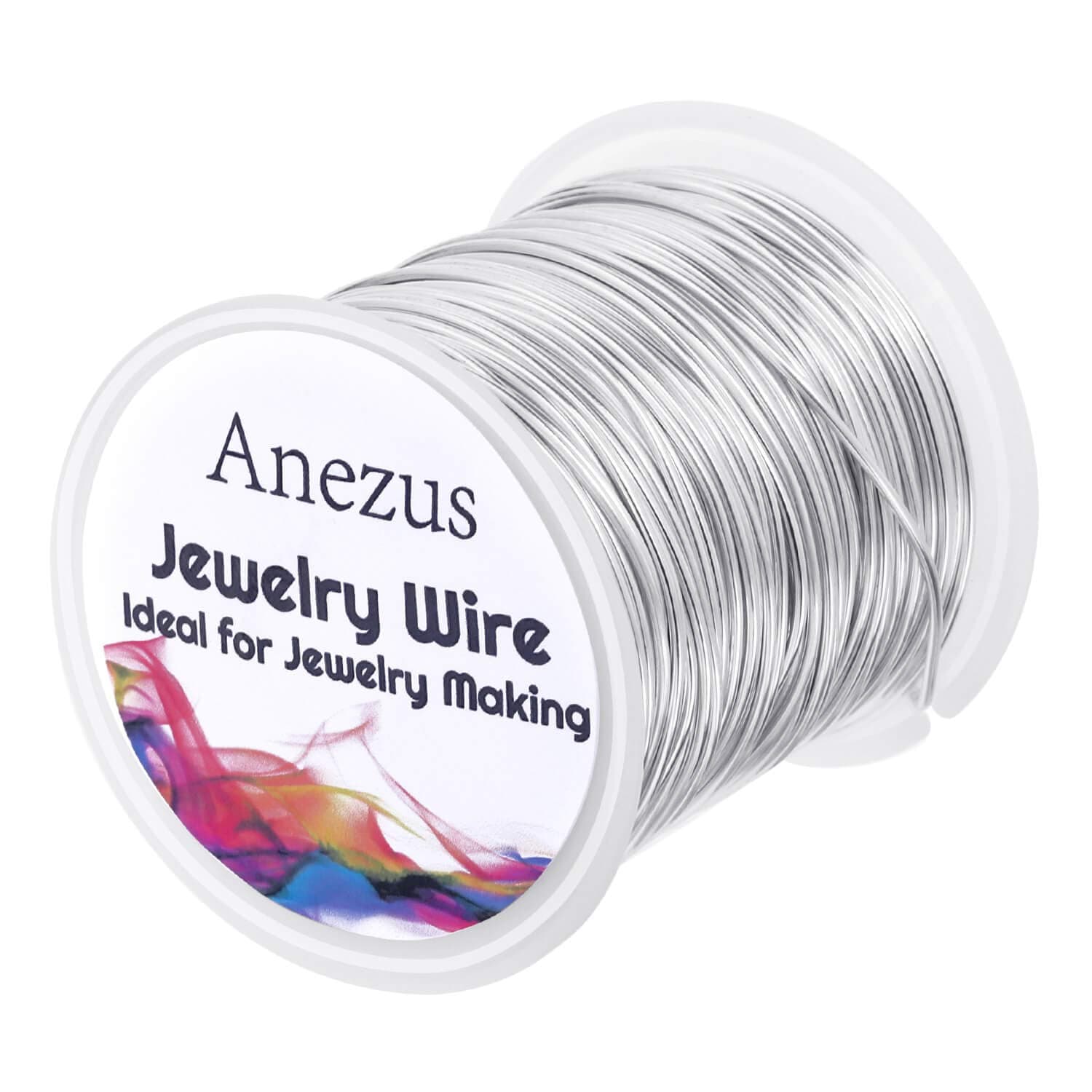 Anezus 18 Gauge Jewelry Wire for Jewelry Making, Silver-Plated Copper, Tarnish Resistant, 55 Feet (17 M), 18 Gauge, Silver