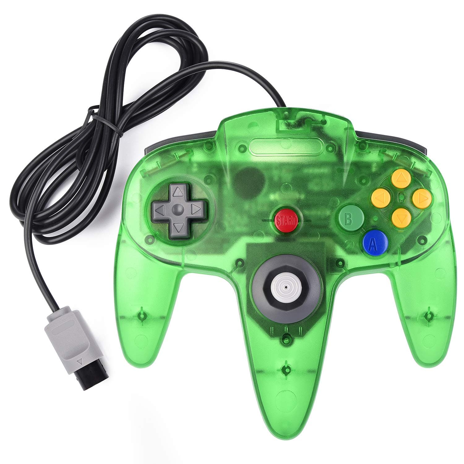 suily Wired Game Controller Joystick for N64 Console N64 System Video Gamepad(Clear Green)