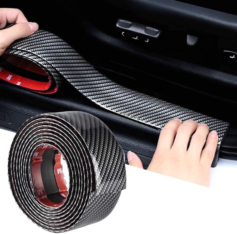Moonmen Car Sticker 5Cmx6Meter Carbon Fiber Rubber Door Entry Guards Scratch Cover Protector Paint Threshold Guard,Car Bumper Door Guard/Rear Bumper Guard Scratch Scratch Protection Strip