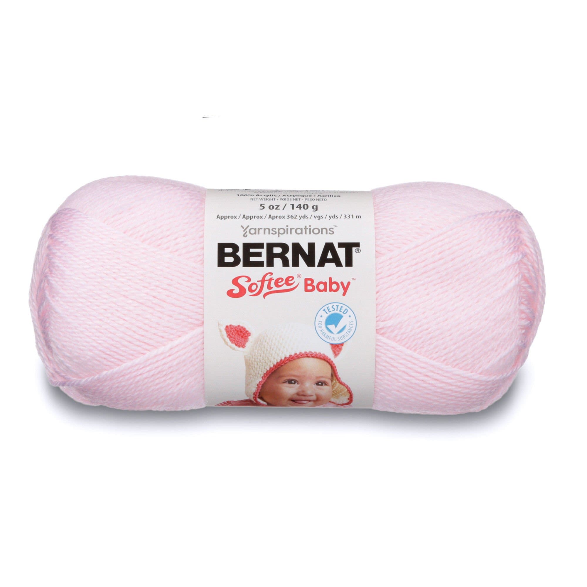 Spinrite Bernat Softee Baby Yarn, 5 oz, Pink, 1 Ball