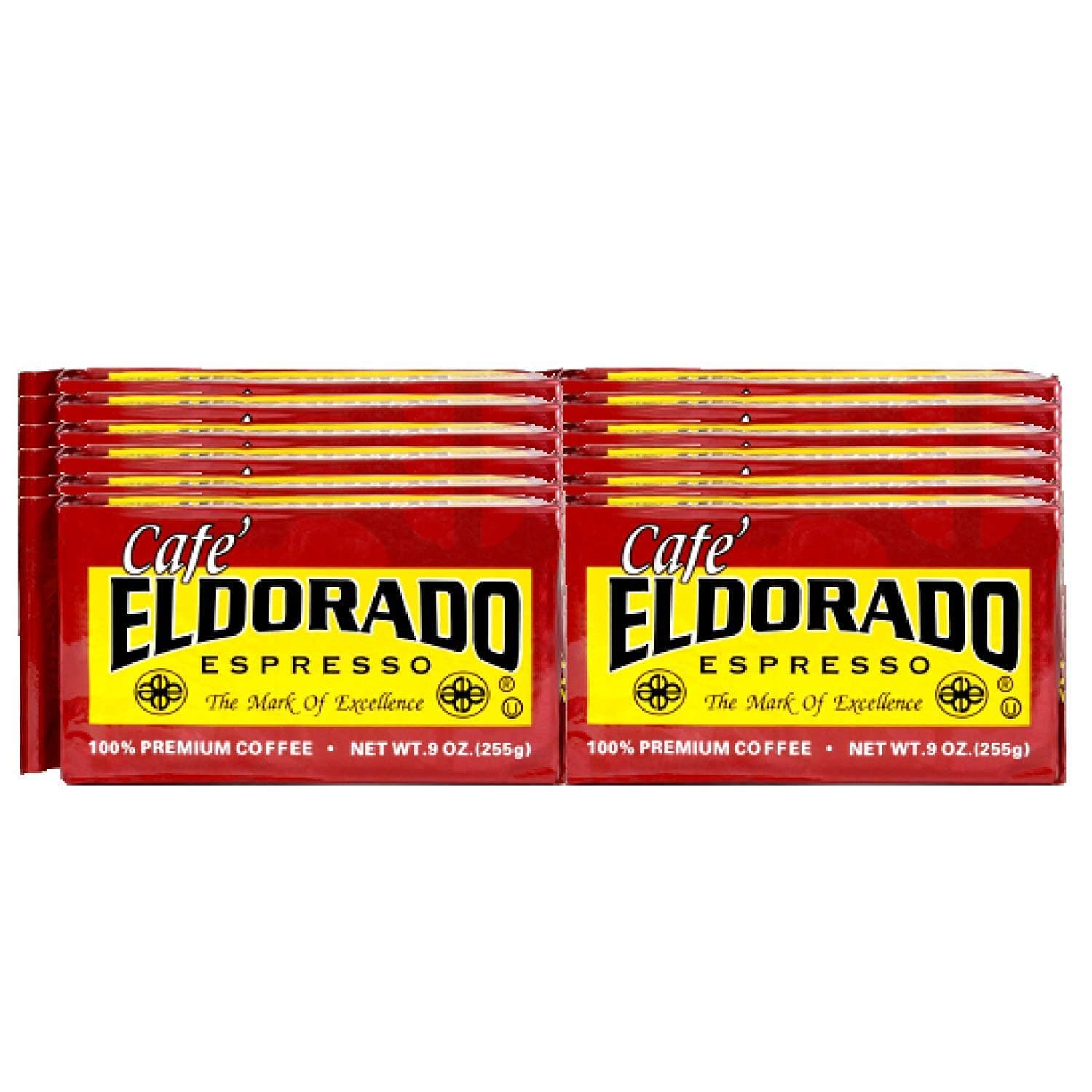 Eldorado Coffee Roasters Finely Ground Dark Roast Espresso Brick, 12 Pack - 9oz Bricks