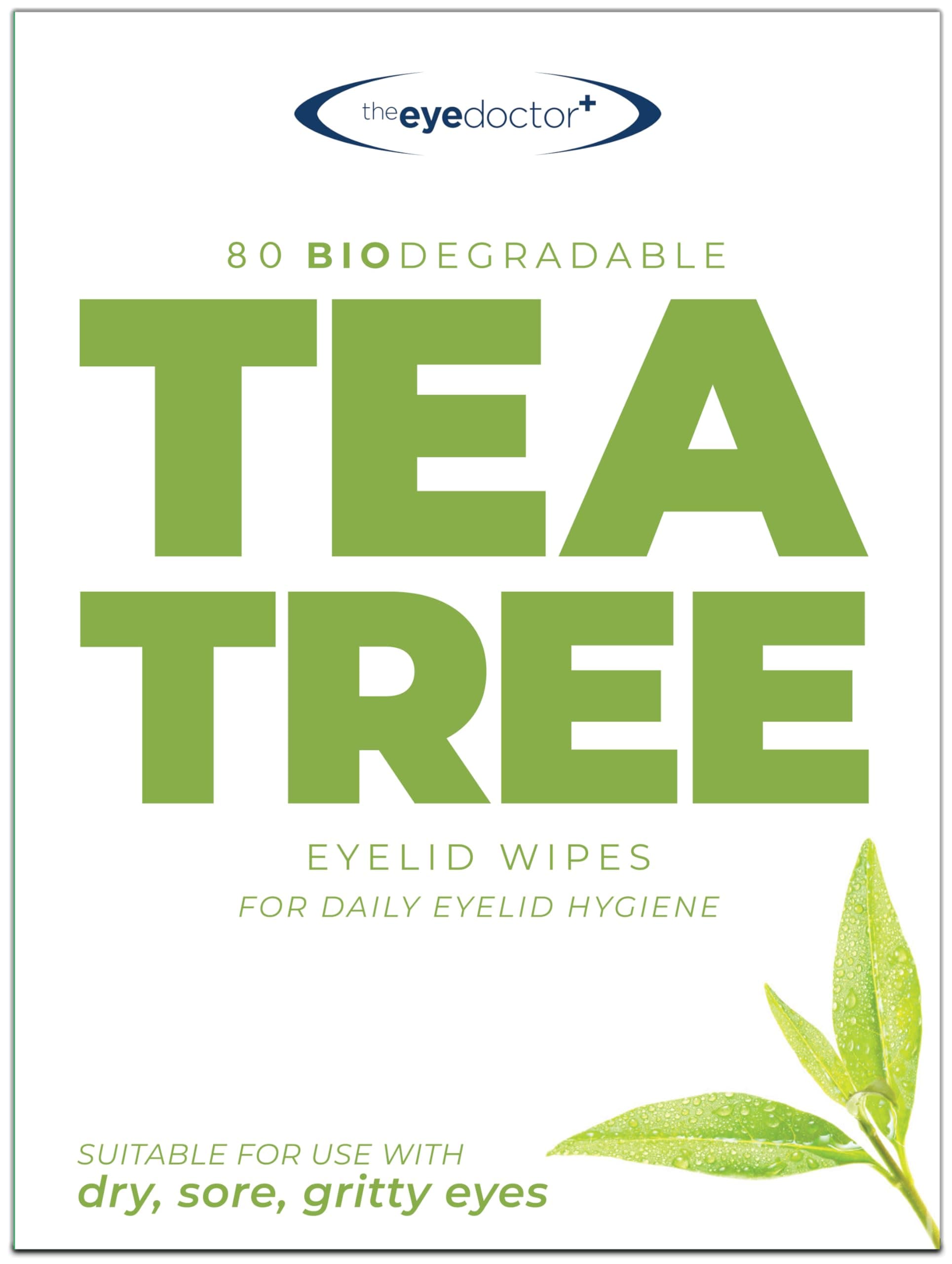 Tea Tree Oil Eyelid Wipes - 40 x Single Use Eye Cleaning Wipes for Daily Lid Care - Individual Preservative Free Sensitive Eye Cleaner - Soothes Cleans and Refreshes