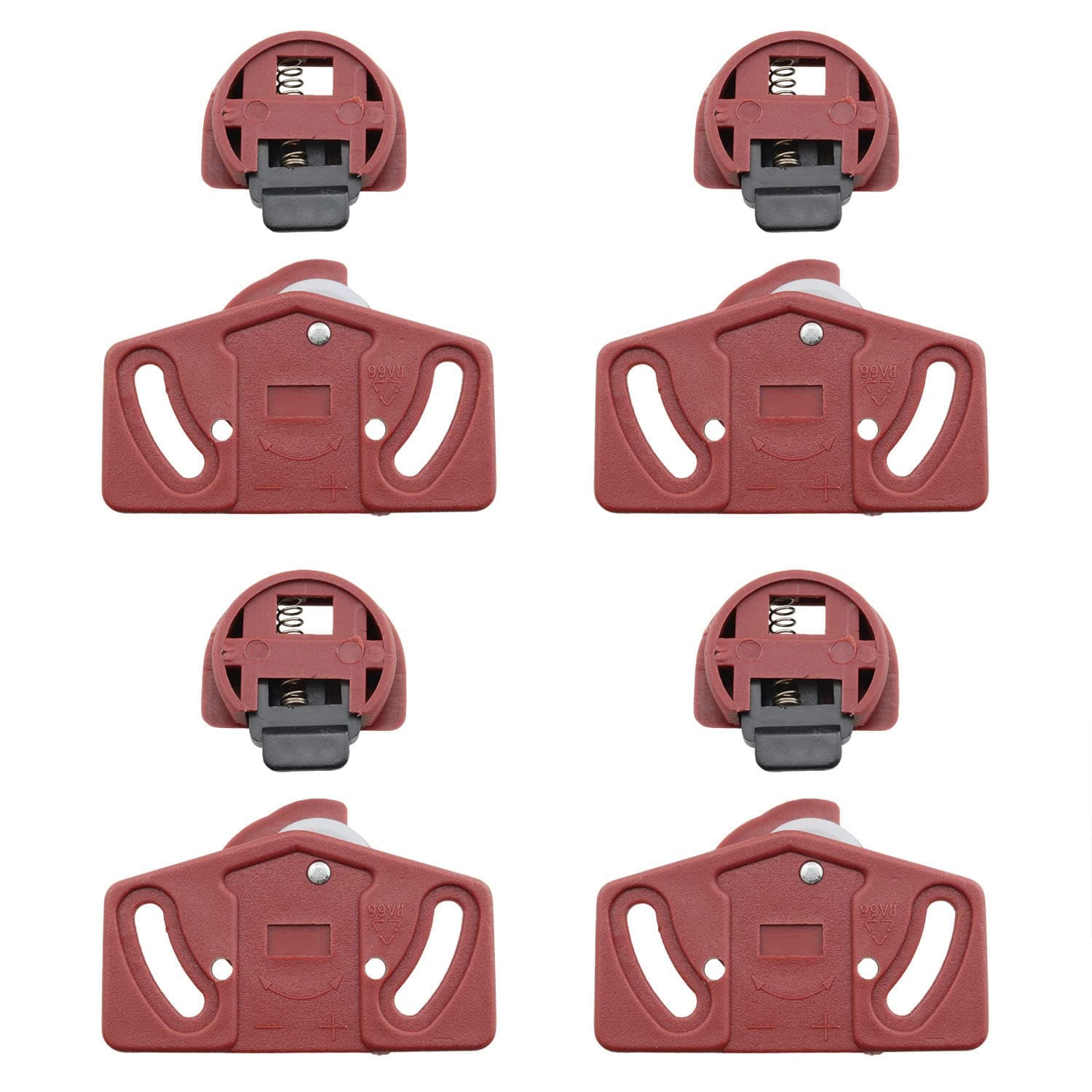 HJGarden 4 Pair Wardrobe Roller Sliding Door Gear Circuit Board Indoor Panel Kit Furniture Sliding Door Pulley Accessories, Brown