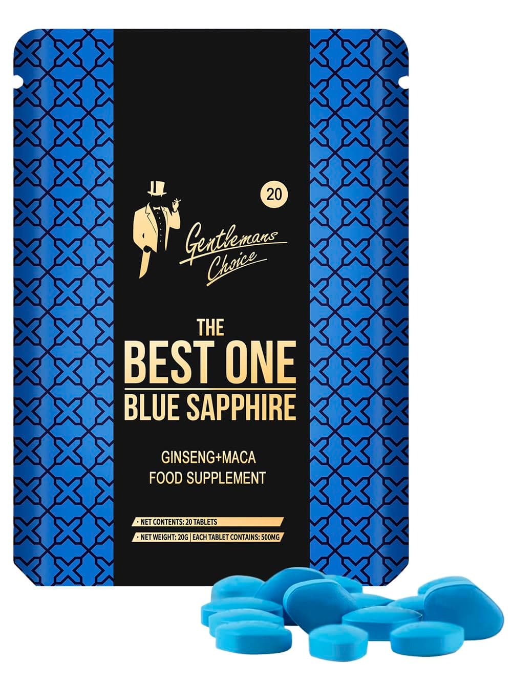 Gentleman's Choice™ Blue Sapphire | 20 Tablets | 100% Natural Herbal Supplement | Small Easy to Swallow Tablets | Healthy Lifestyle Support | Manufactured in The UK