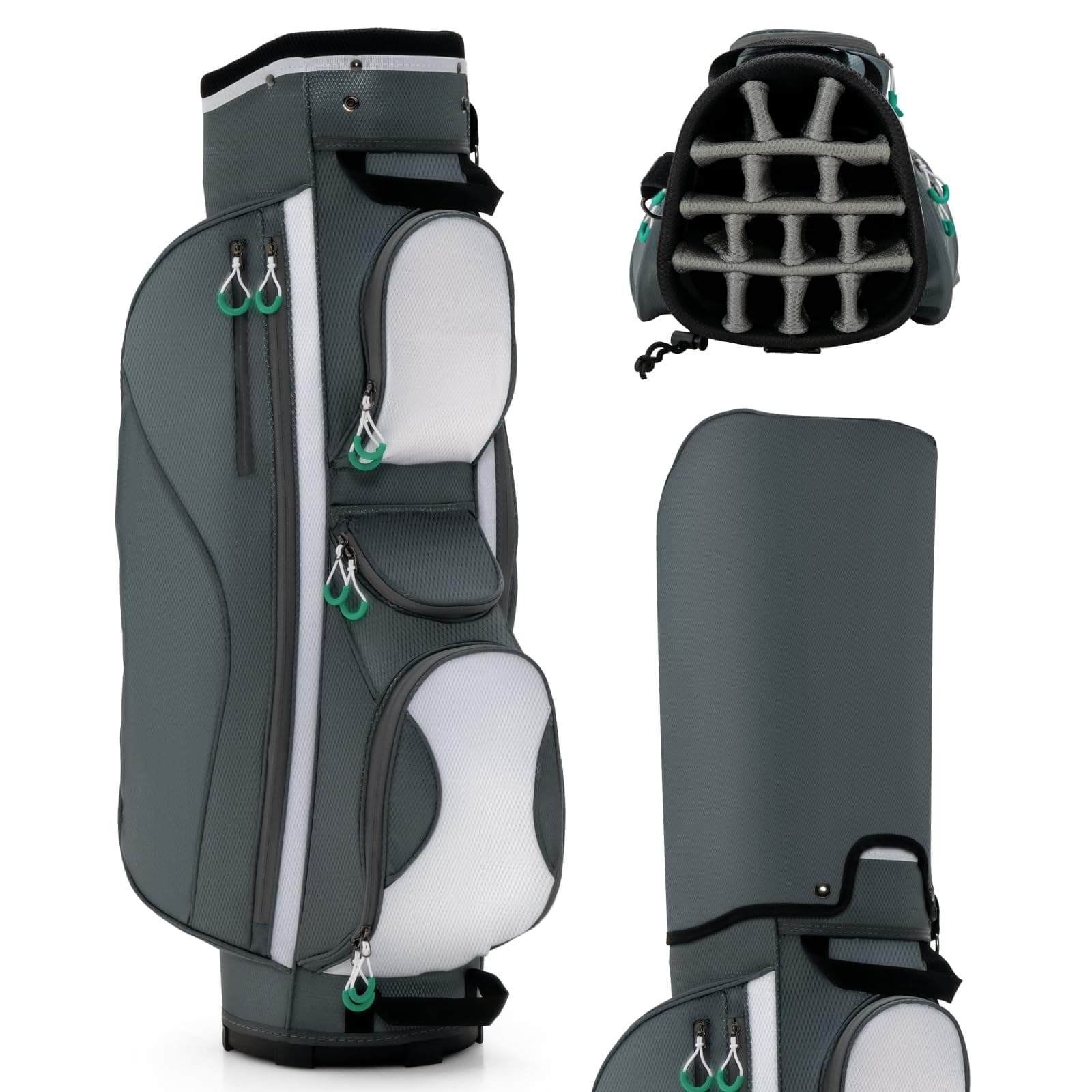 Golf Cart Bag, Golf Club Bag with 14 Top Dividers & 7 Zipped Pockets, Lightweight Portable Golf Bag for Men and Women