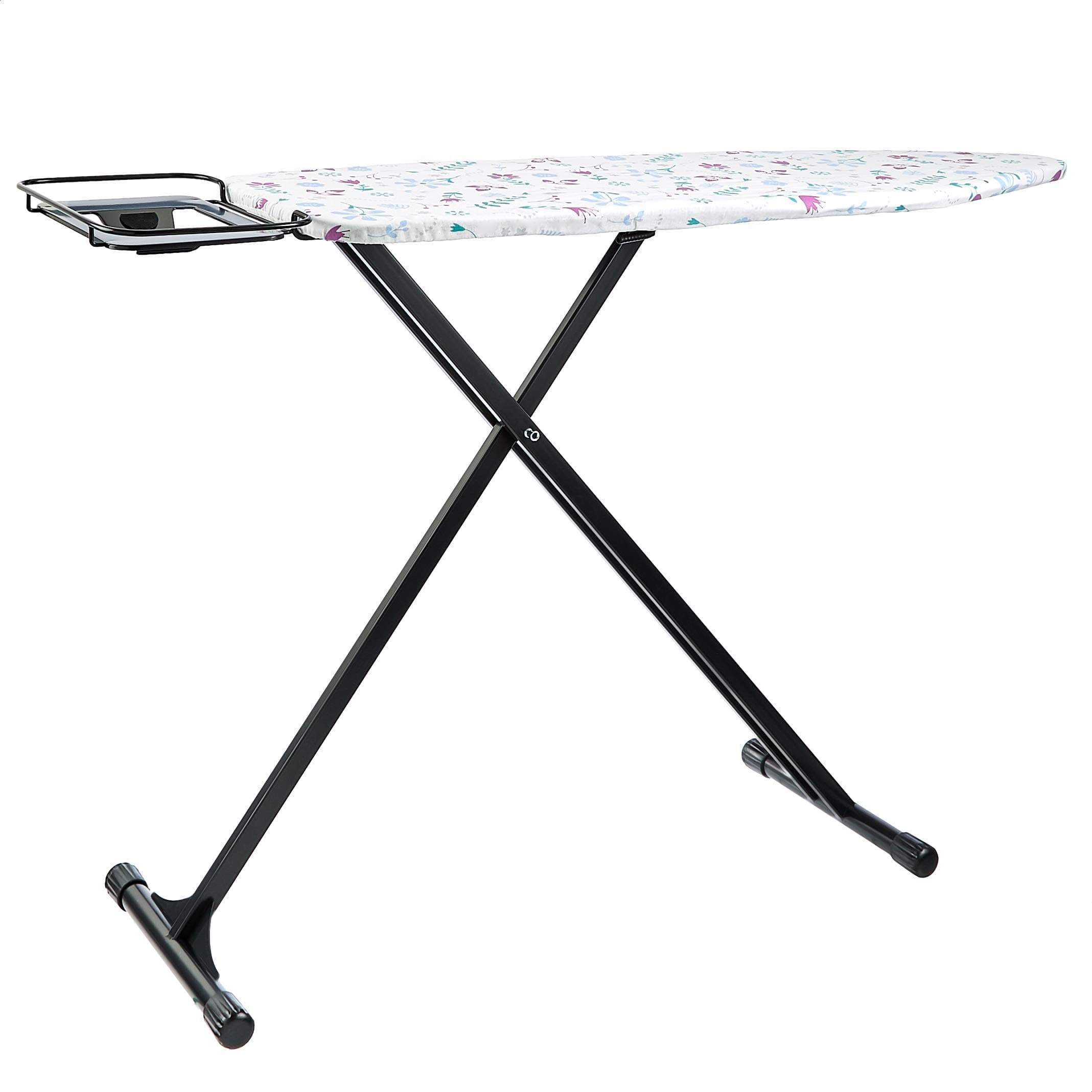 Ironing Board with H-Shaped Iron Rest, Medium, 122 x 38 cm - Black, Floral