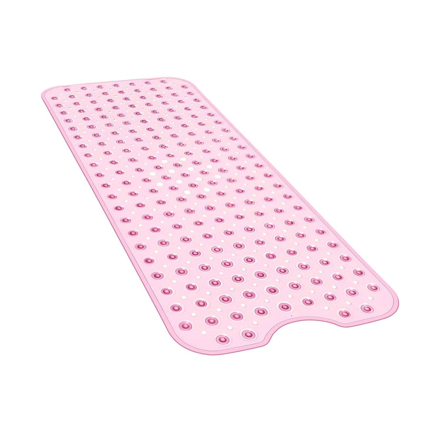 YINENN Bath and Shower Safety Mats 40x16 inch, Non Slip with Suction Cups for Bathroom Stall and Tub Floor, Extra Large and Machine Washable, Drain Holes Keep Bathtub Clean, Light Pink