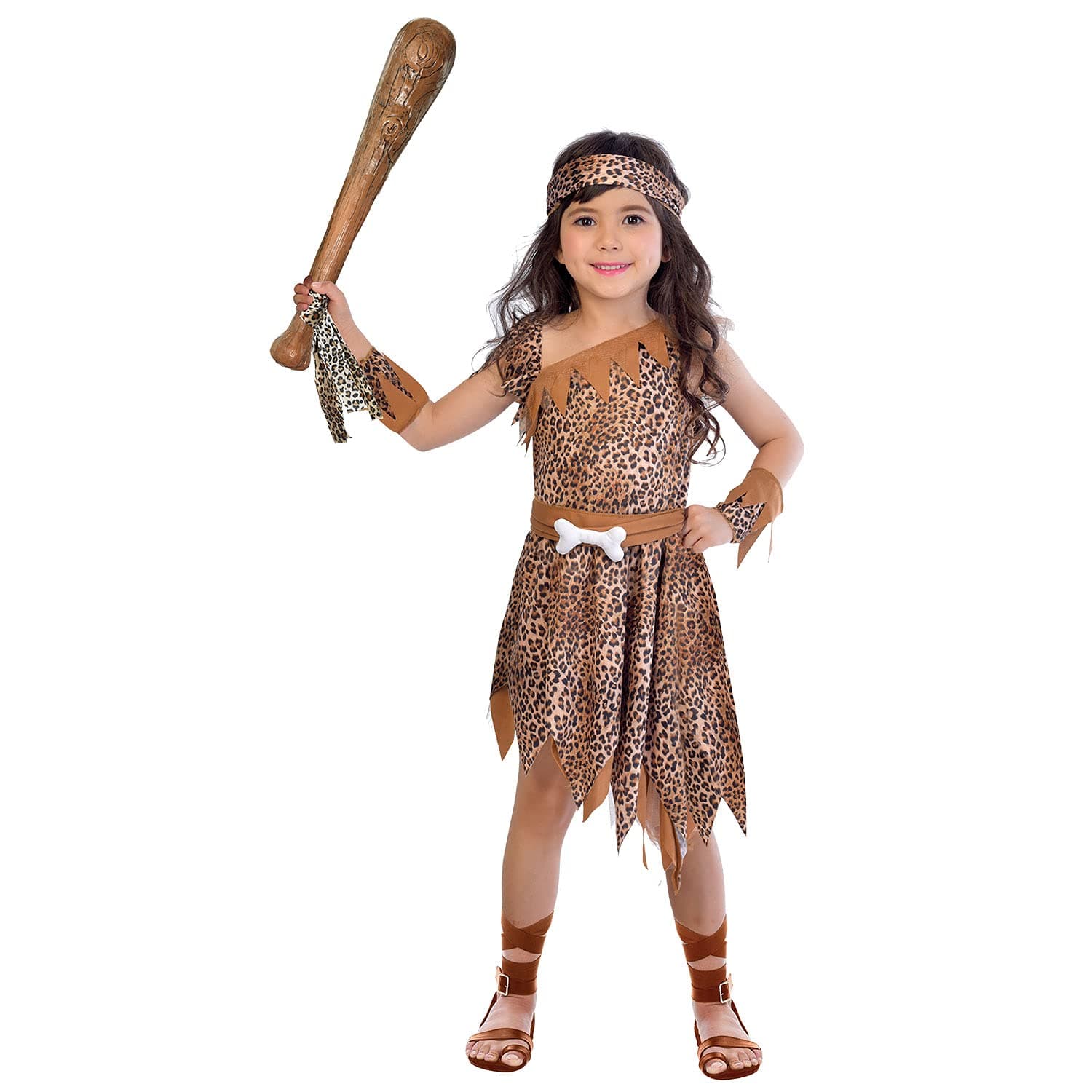 amscan Girls Cavewoman Stone Age Book Week Fancy Dress Costume