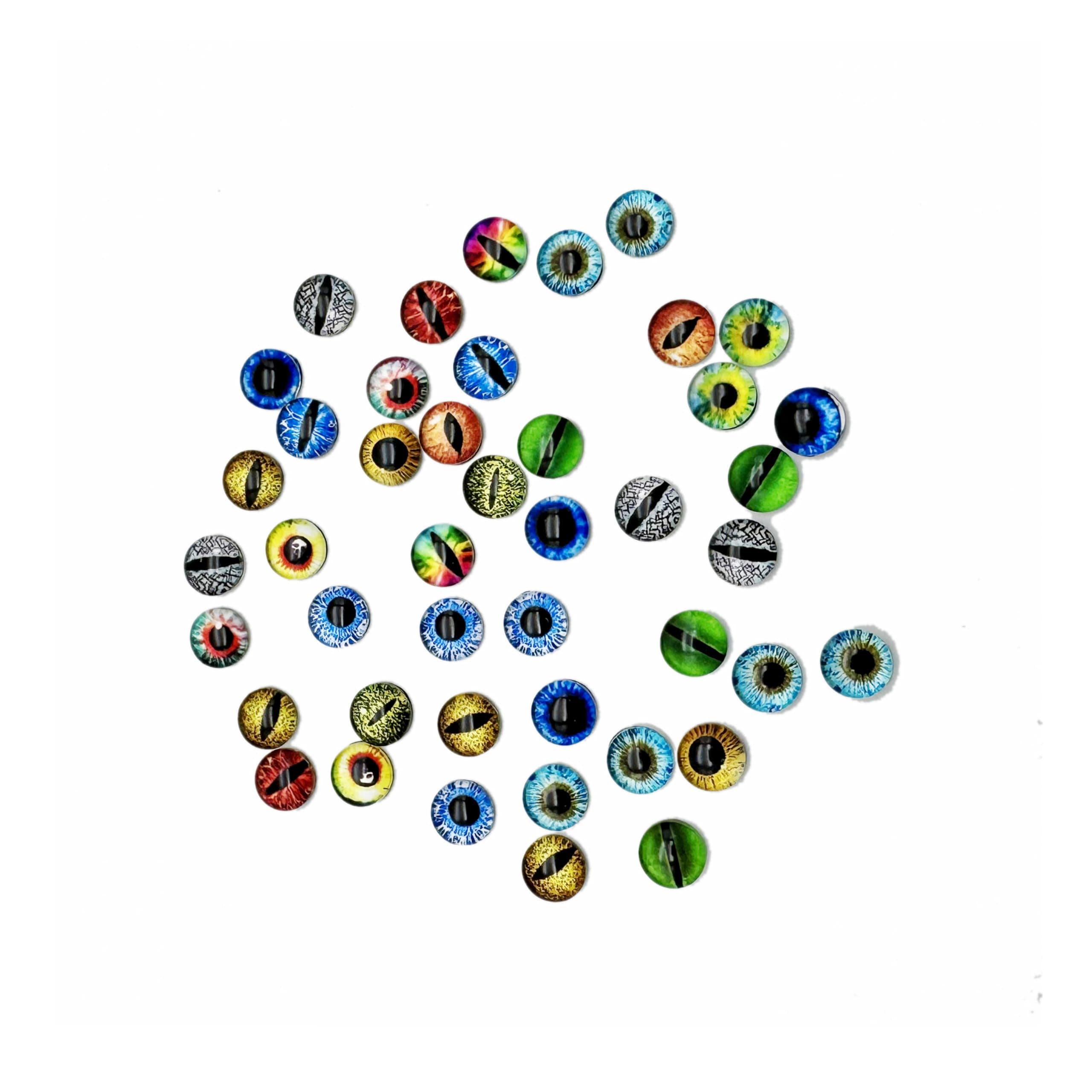 Julie Wang 100PCS 6MM Dragon Eye Glass Cabochons - for Artist Sculpture, Fantasy Crafting, Jewelry Making, DIY Art Supplies Findings
