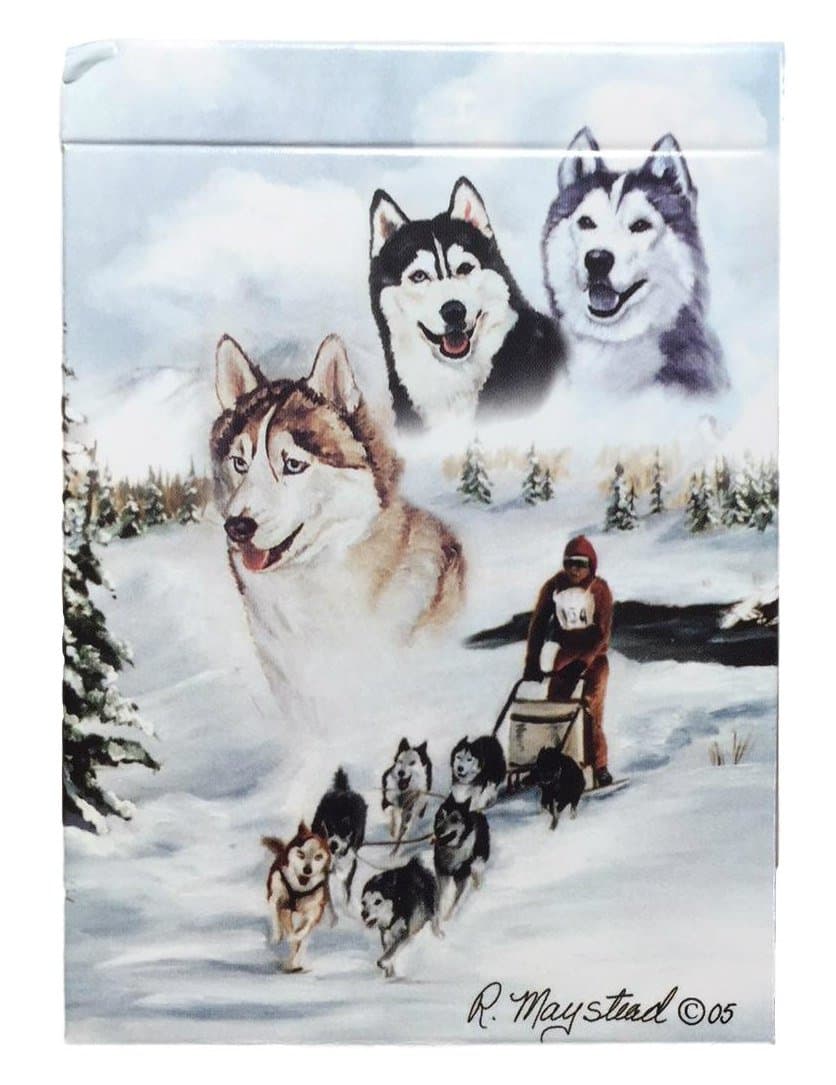 Best Friends Playing Cards, by Ruth Maystead - Siberian Huskies