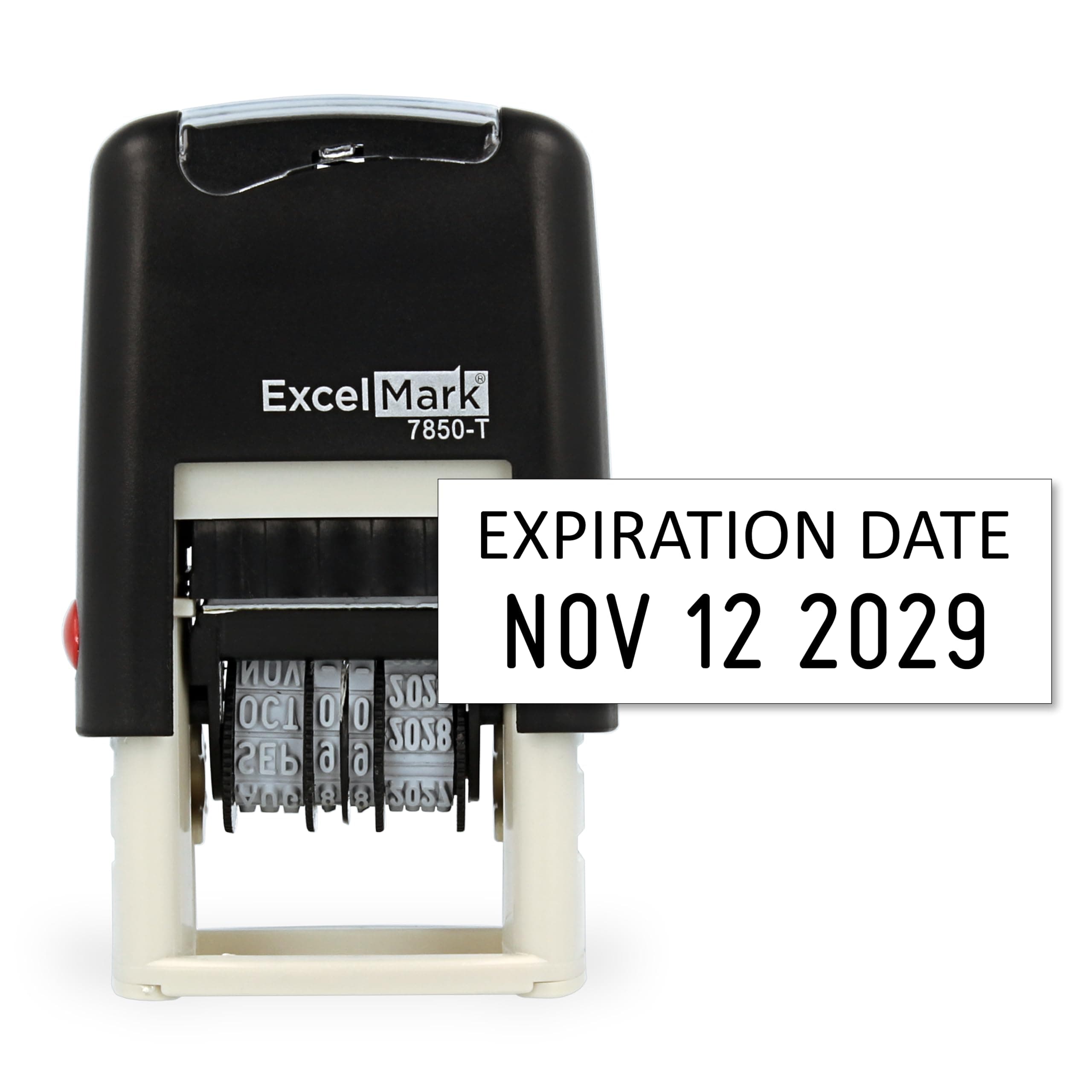 Expiration Date - ExcelMark Self-Inking Rubber Date Stamp - Compact Size - Black Ink