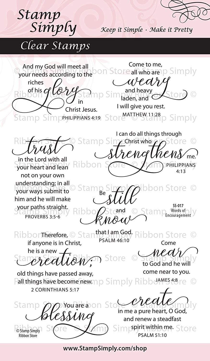 Words of Encouragement Christian Religious 4x6 Inch Sheet