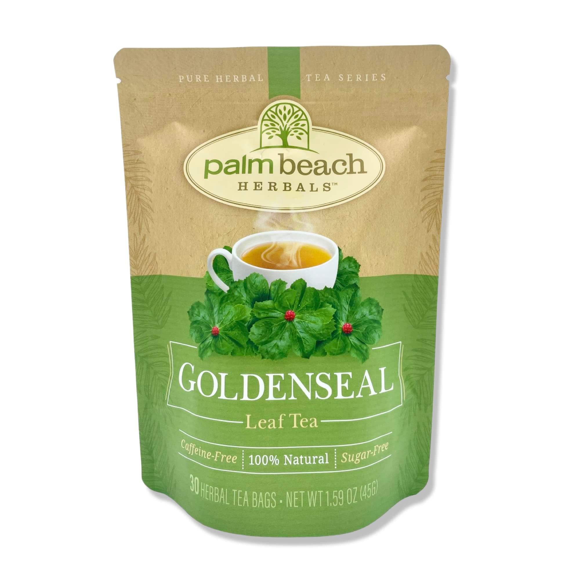 Palm Beach Medicinal Herbs - Goldenseal Leaf Tea - Pure Herbal Tea Series, 30ct