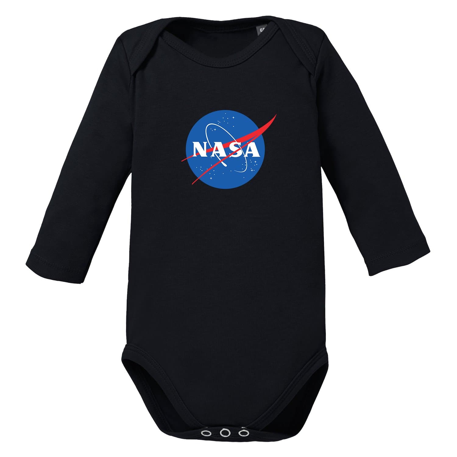long sleeve baby bodysuit with NASA logo black Black 07-09 Monate