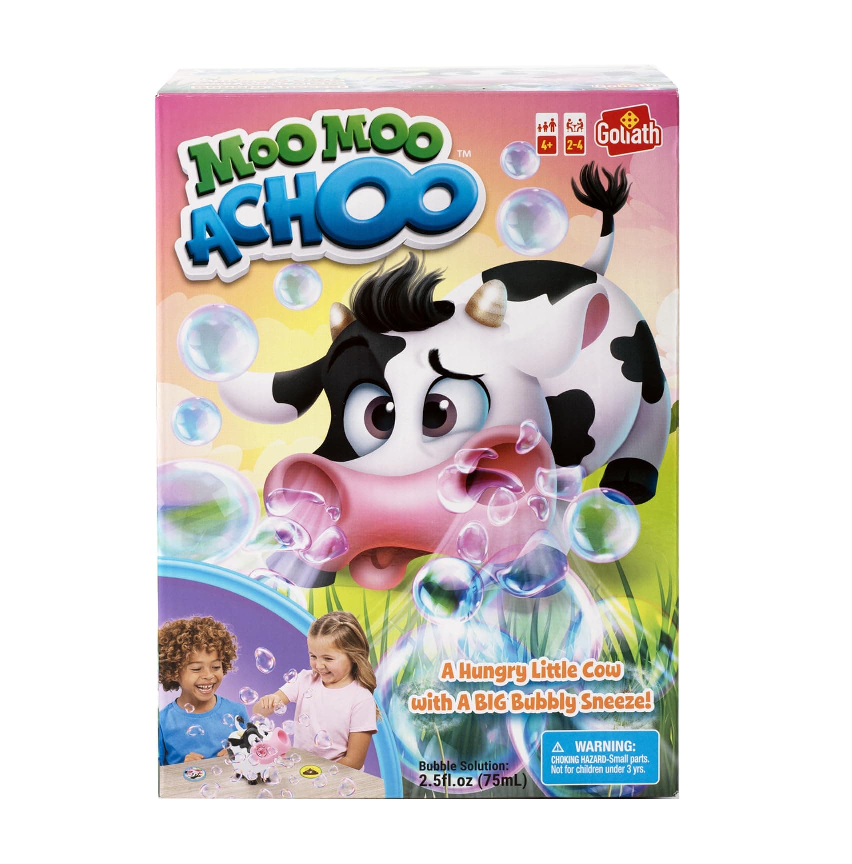 Moo Moo Achoo Game | Gather Clover Cards Before Sneezes Real Bubbles | 2-4 Players | Ages 4 and Up