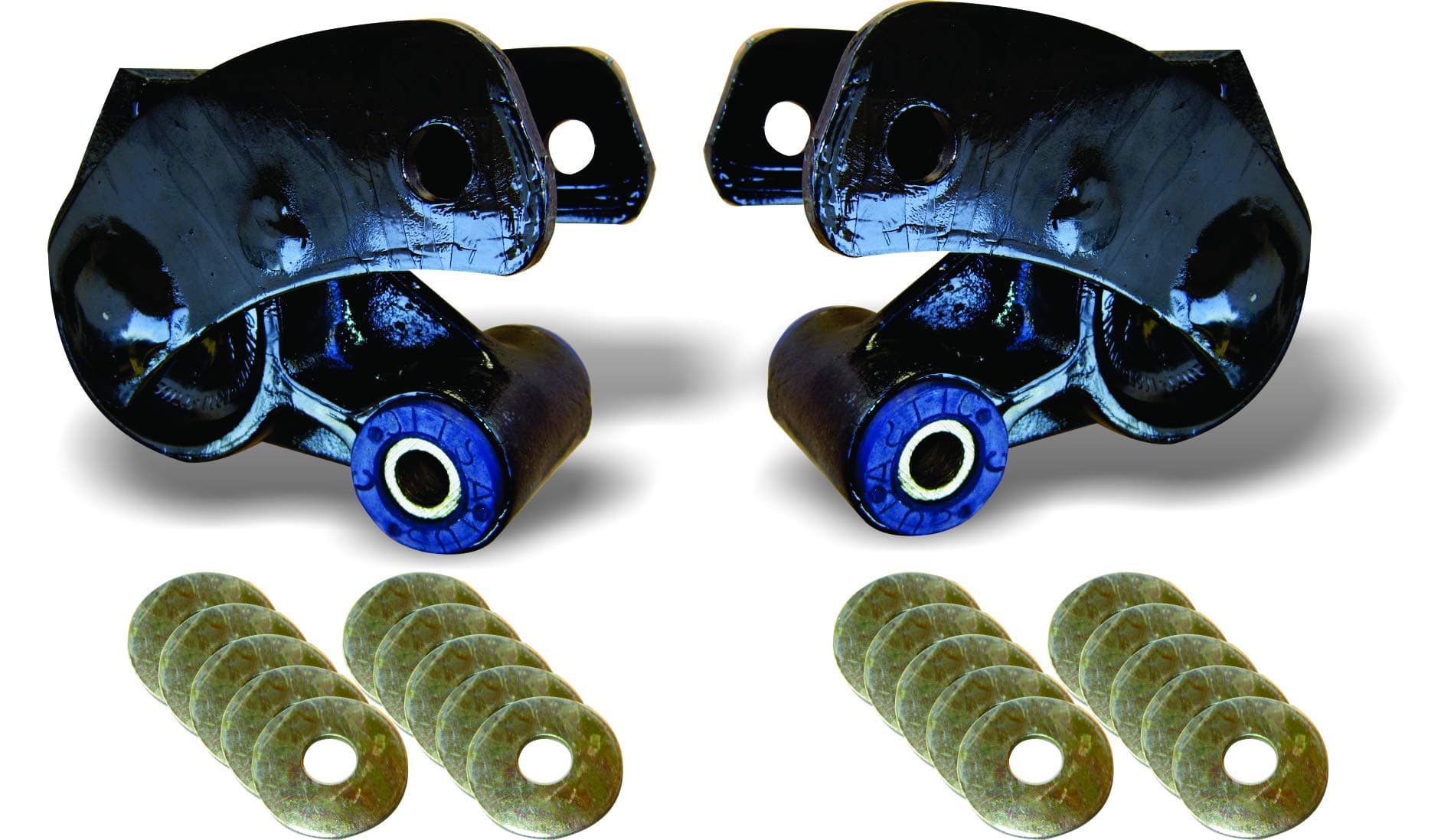 Sulastic Shock Absorber Shackles for REAR Leaf Spring Suspension model SA-06HD - Compatible with 1980-2016 Ford F-350 ; 2011-2023 Chevrolet/GMC 3500HD