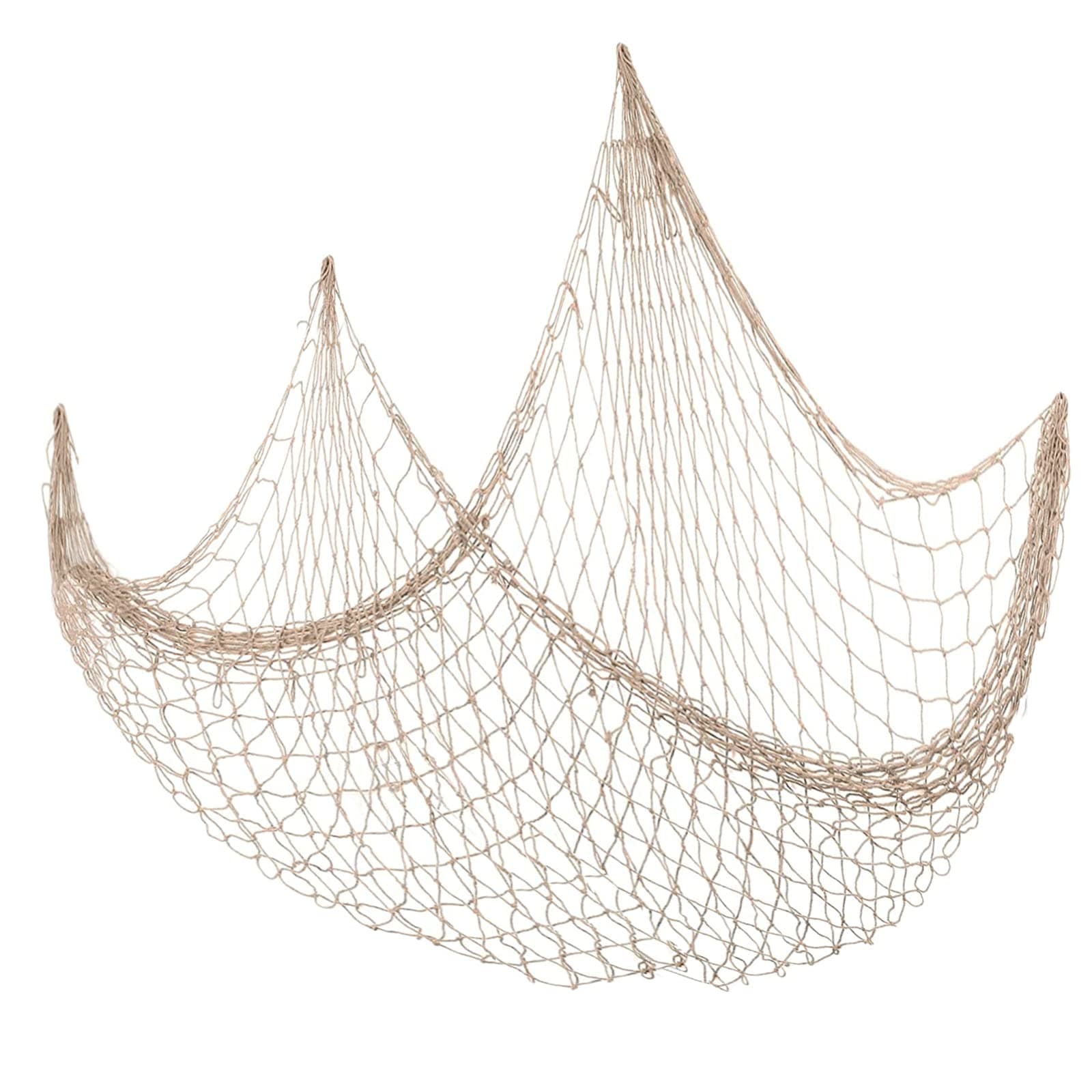 TakFree Decorative Fishing Net with Sea Shells, 1M*2M Nautical Fish Net Decoration Mediterranean Style Hanging Photo Netting Wall Hanging Decor for Party Home