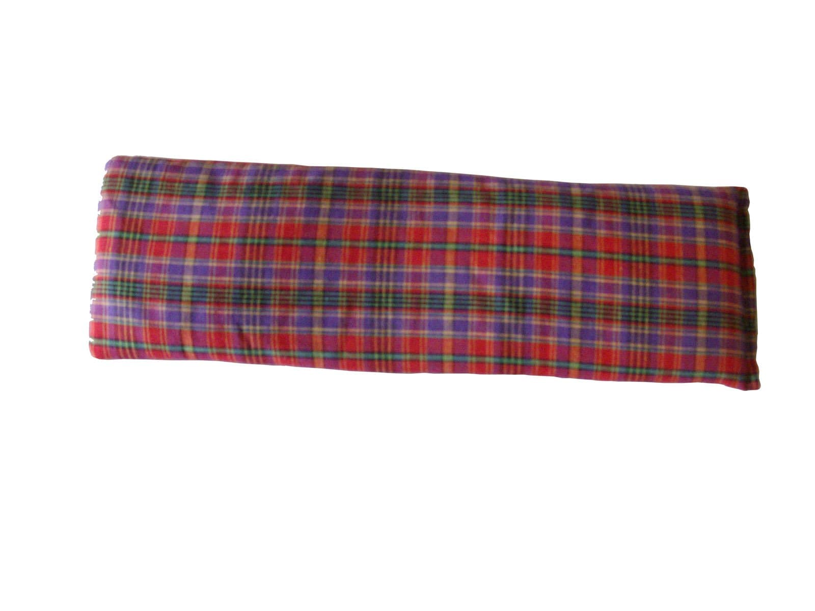 Wheat and Lavender Microwavable Heat Cushion/Warmer/Pack/Bag, for Neck and Body - Red Plaid tartan