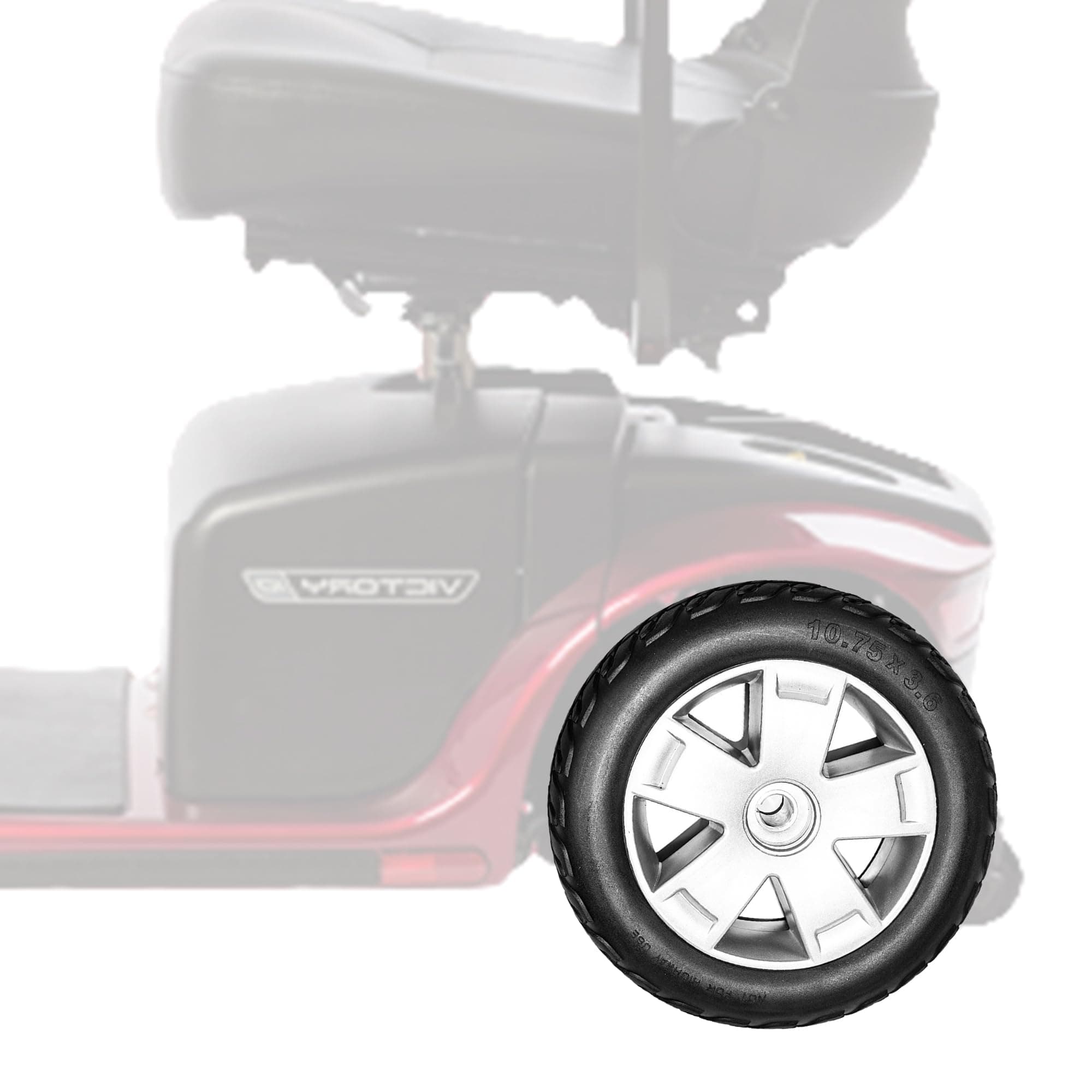 New Solutions Non-Marking Solid Replacement Scooter Tires, Compatible with 3 or 4-Wheel Pride Victory Scooters, Black Tires for Electric Scooters, 1 Pair