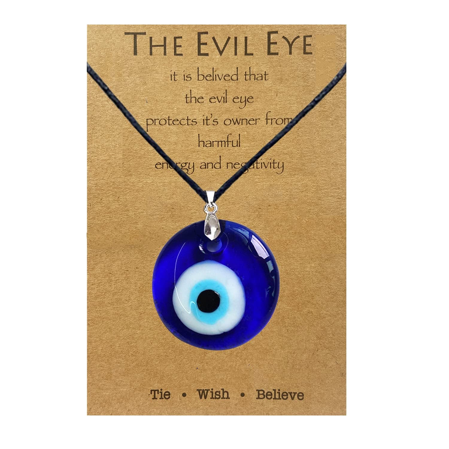 Evil Eye Necklace for Women Men Evil Eye Jewelry Blue Leather Rope Lucky Protection Necklace Jewelry Gifts