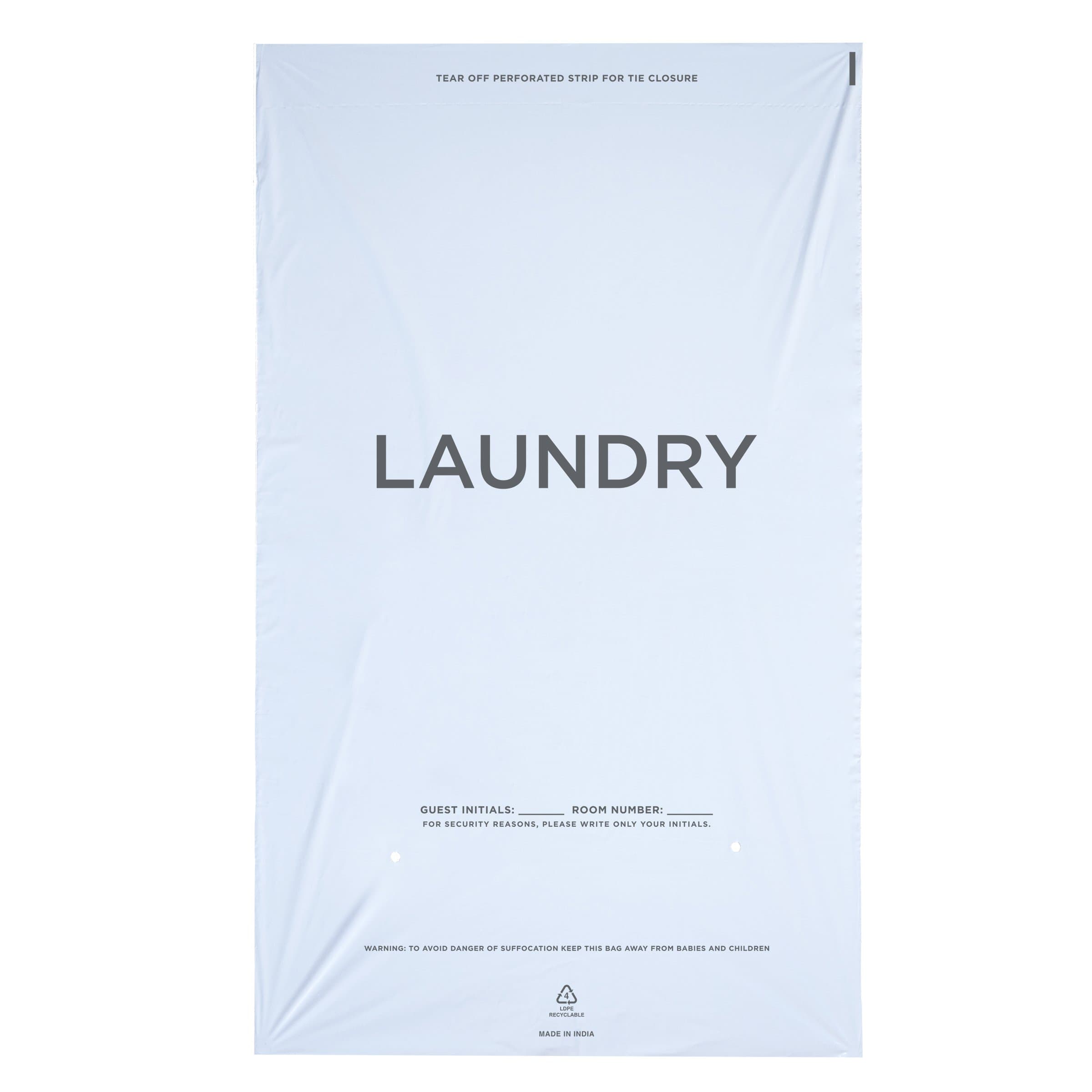 WELCOME Laundry Bags Hospitality - 14 X 24 Hotel Laundry Bags - Tear Tape Tie Closure White Plastic (Case of 1000)